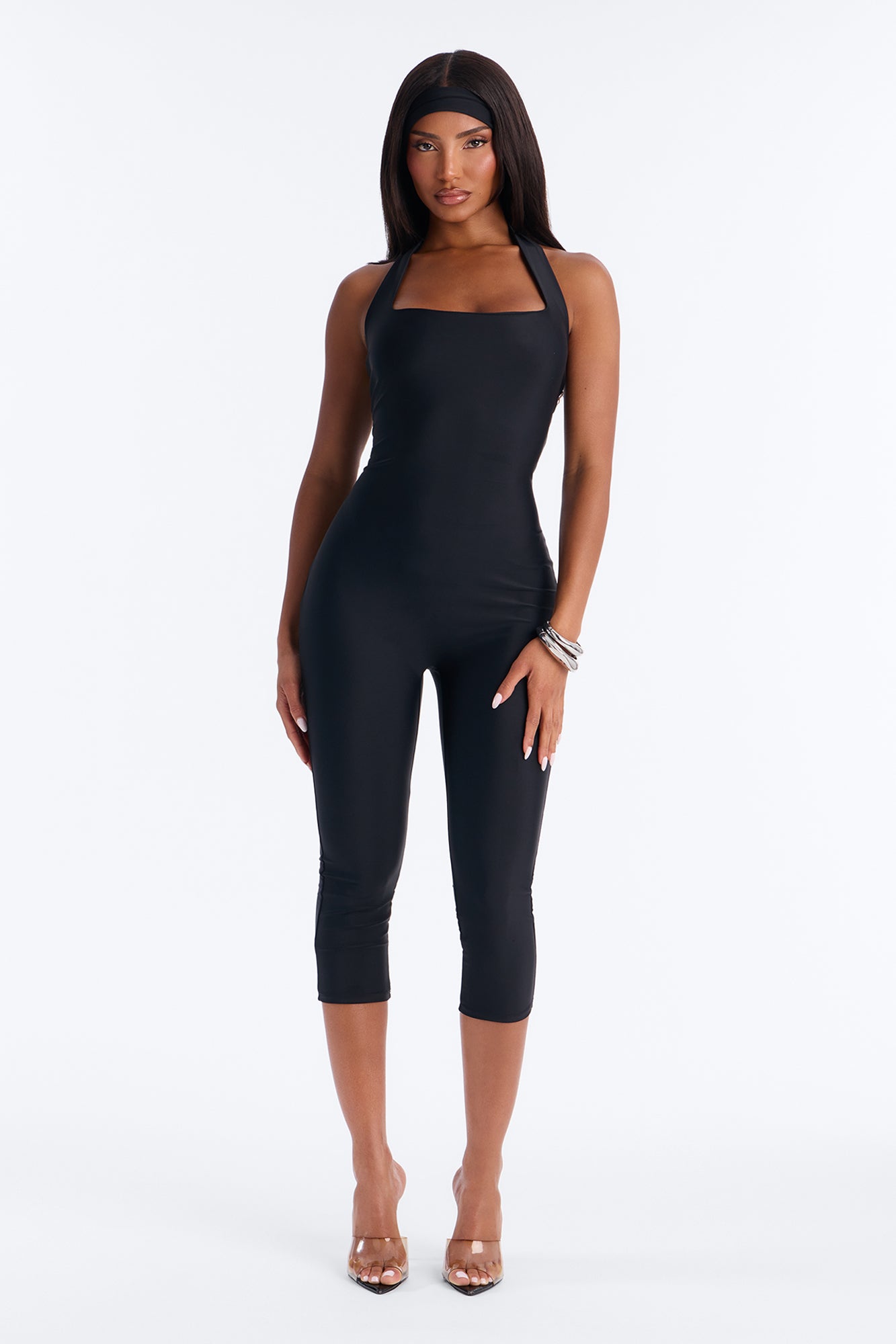 Lia Two Piece Capri Pant Jumpsuit - Black