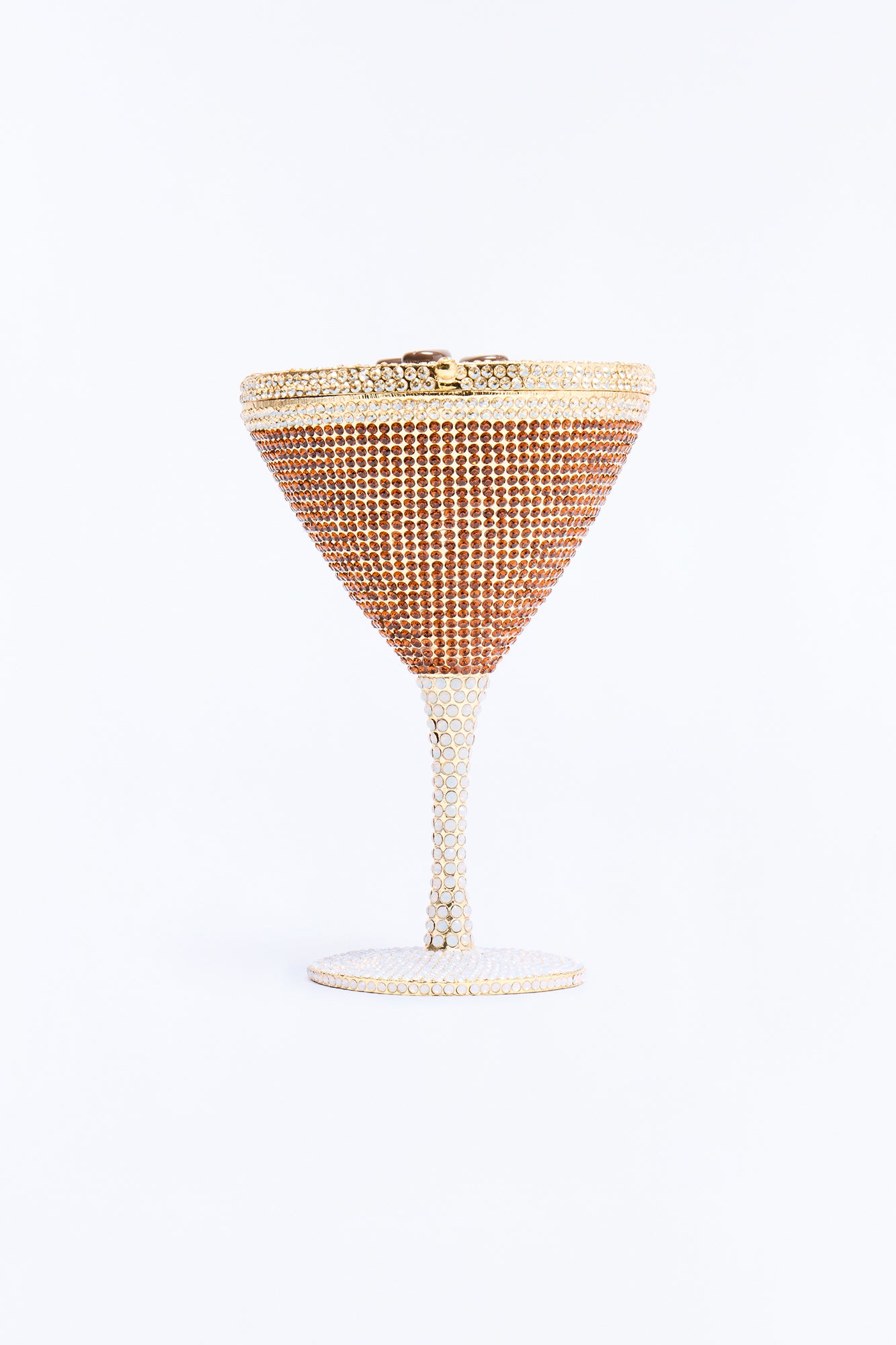 Espresso Martini Rhinestone Clutch Handbag - Gold/Brown