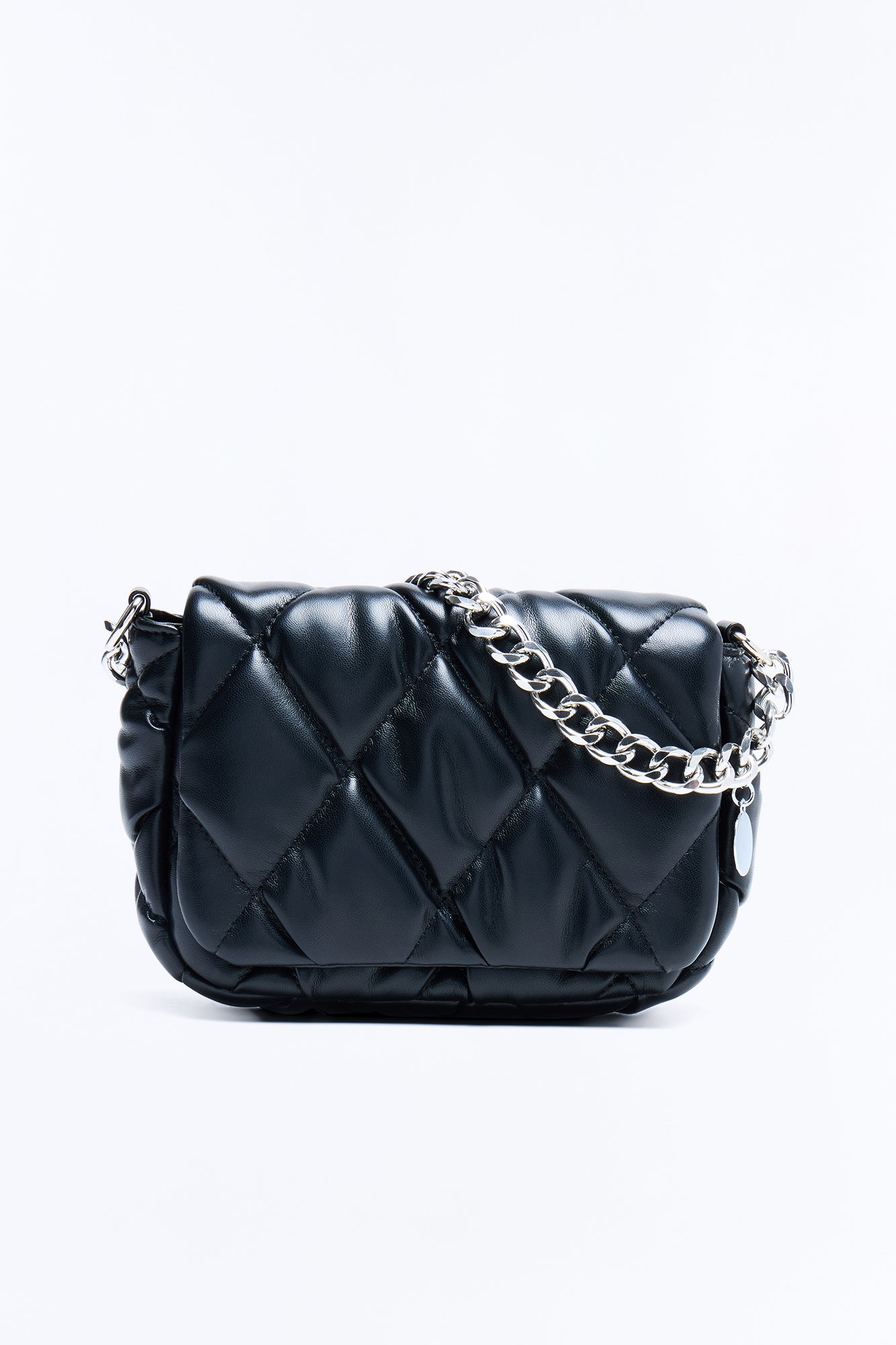 Pillow Talk Faux Leather Shoulder Handbag - Black