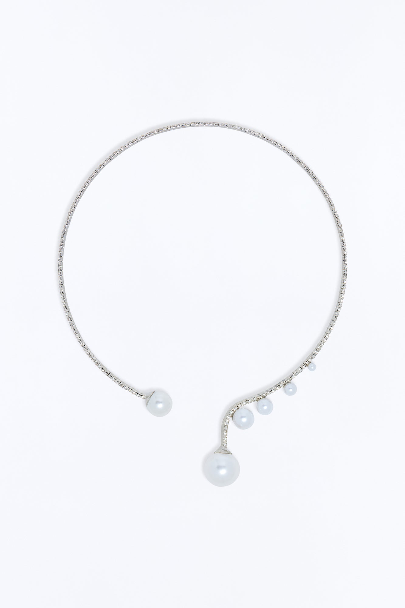 Shut It Down Rhinestone Choker - Silver