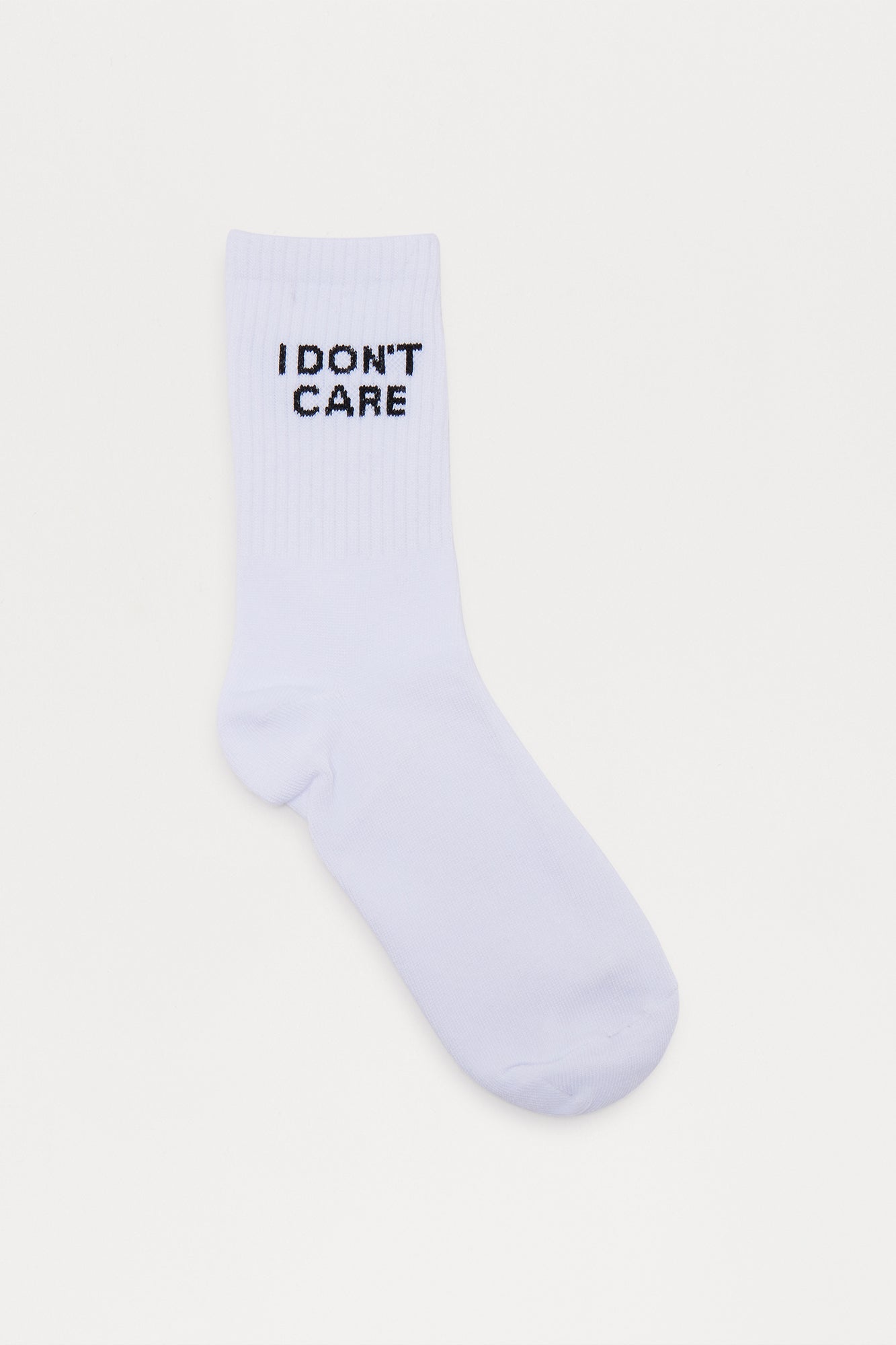 Mini I Don't Care Socks - White/Black