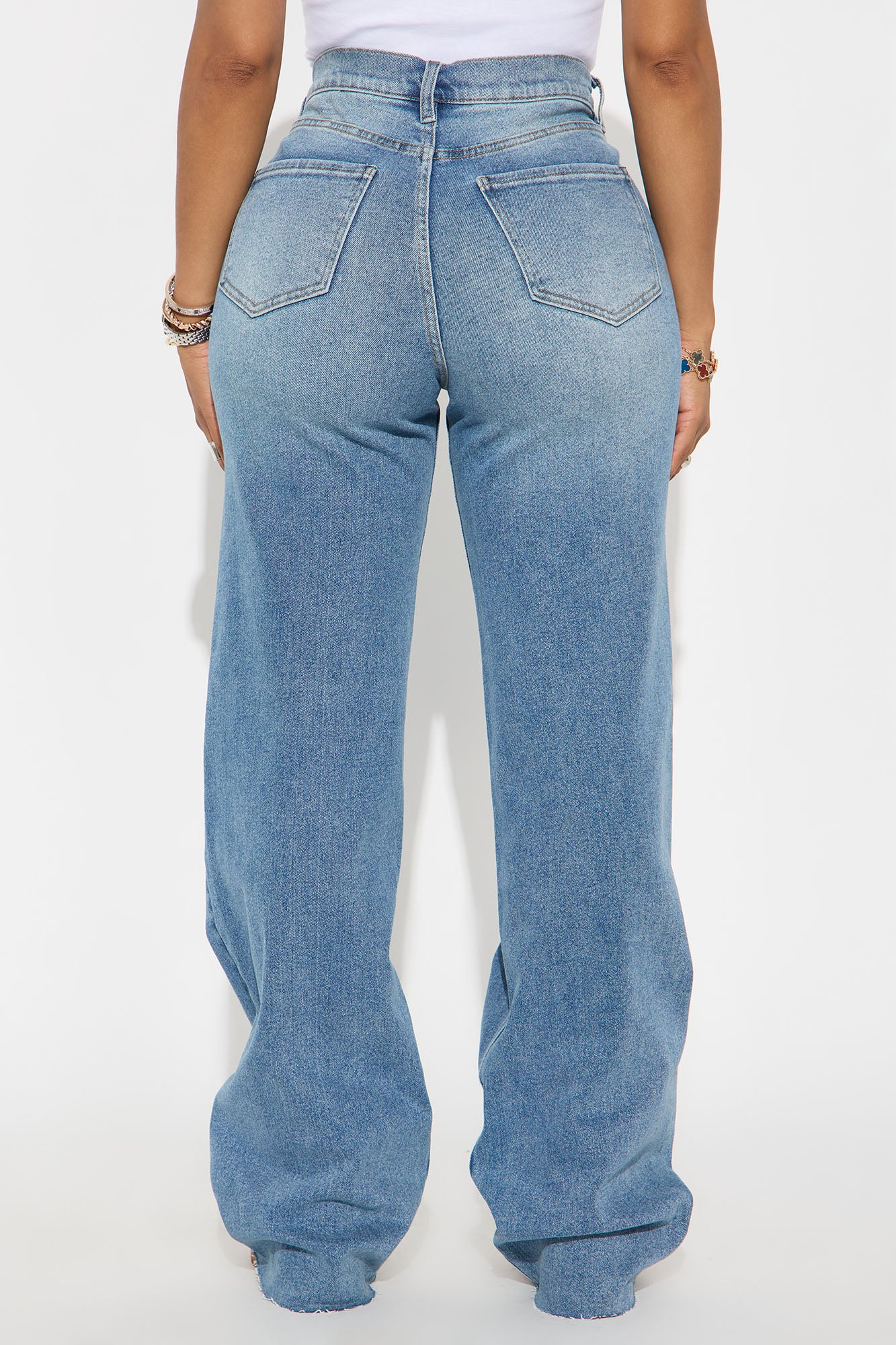 Tall Nova 90's Baby Basic Stretch Wide Leg Jean - Medium Wash