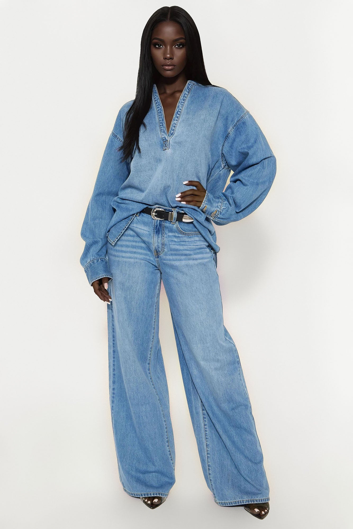 Blue Jean Baby Pant Set - Medium Wash