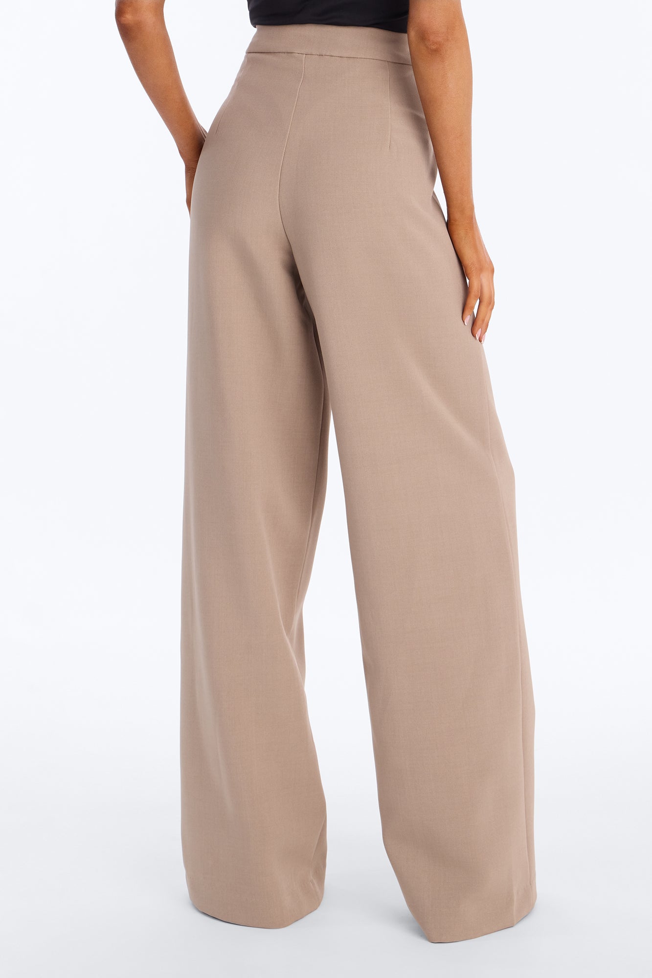 Tall Polished Perfection Crepe Tie Waist Trouser - Stone