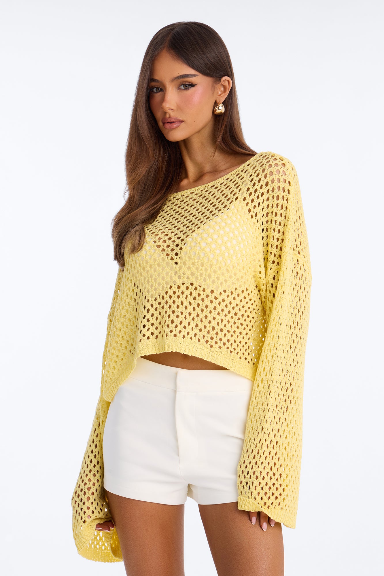 Sun Spirit Crochet Sweater - Butter Yellow