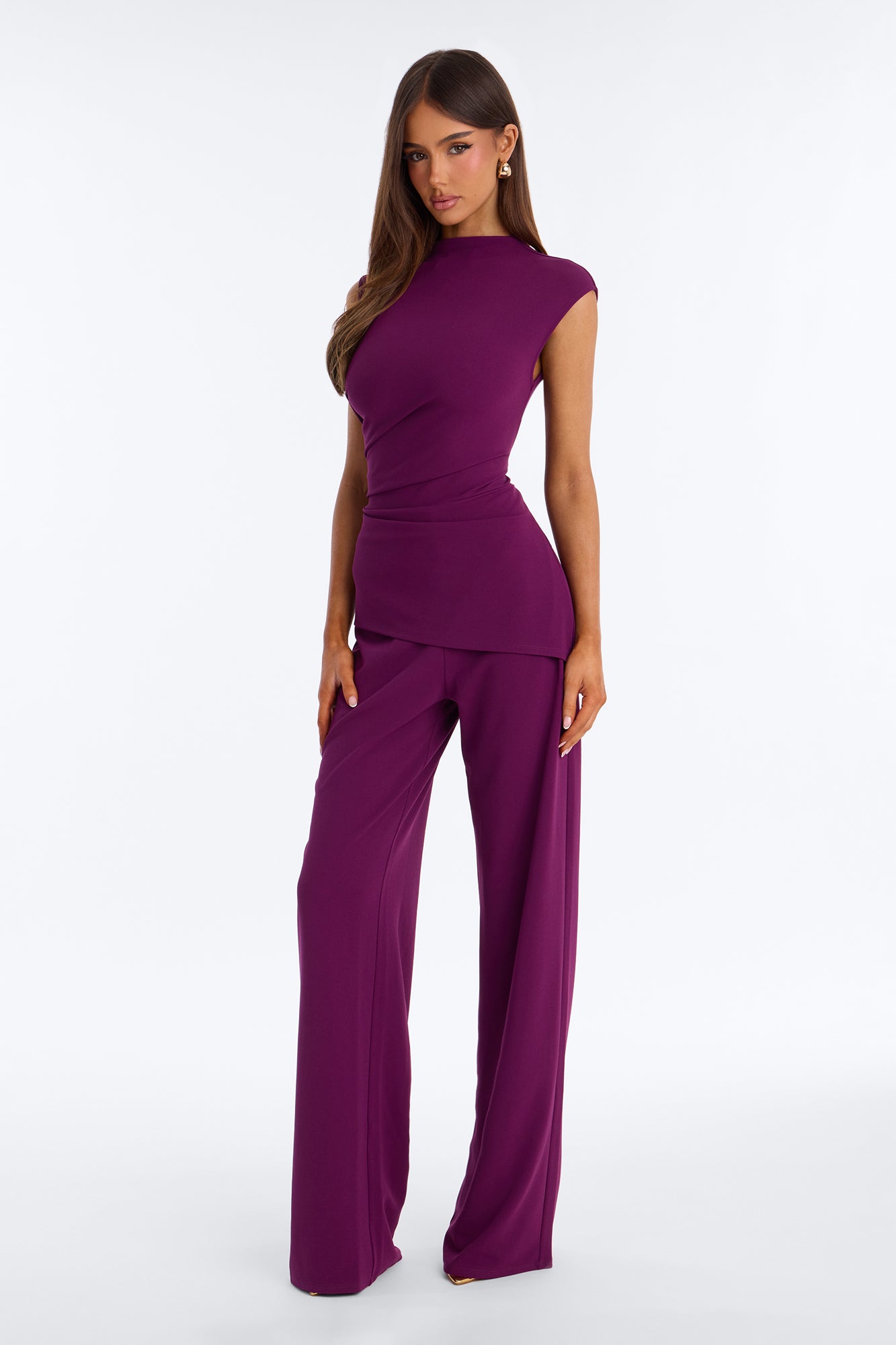 Cielo Wide Leg Jumpsuit - Plum