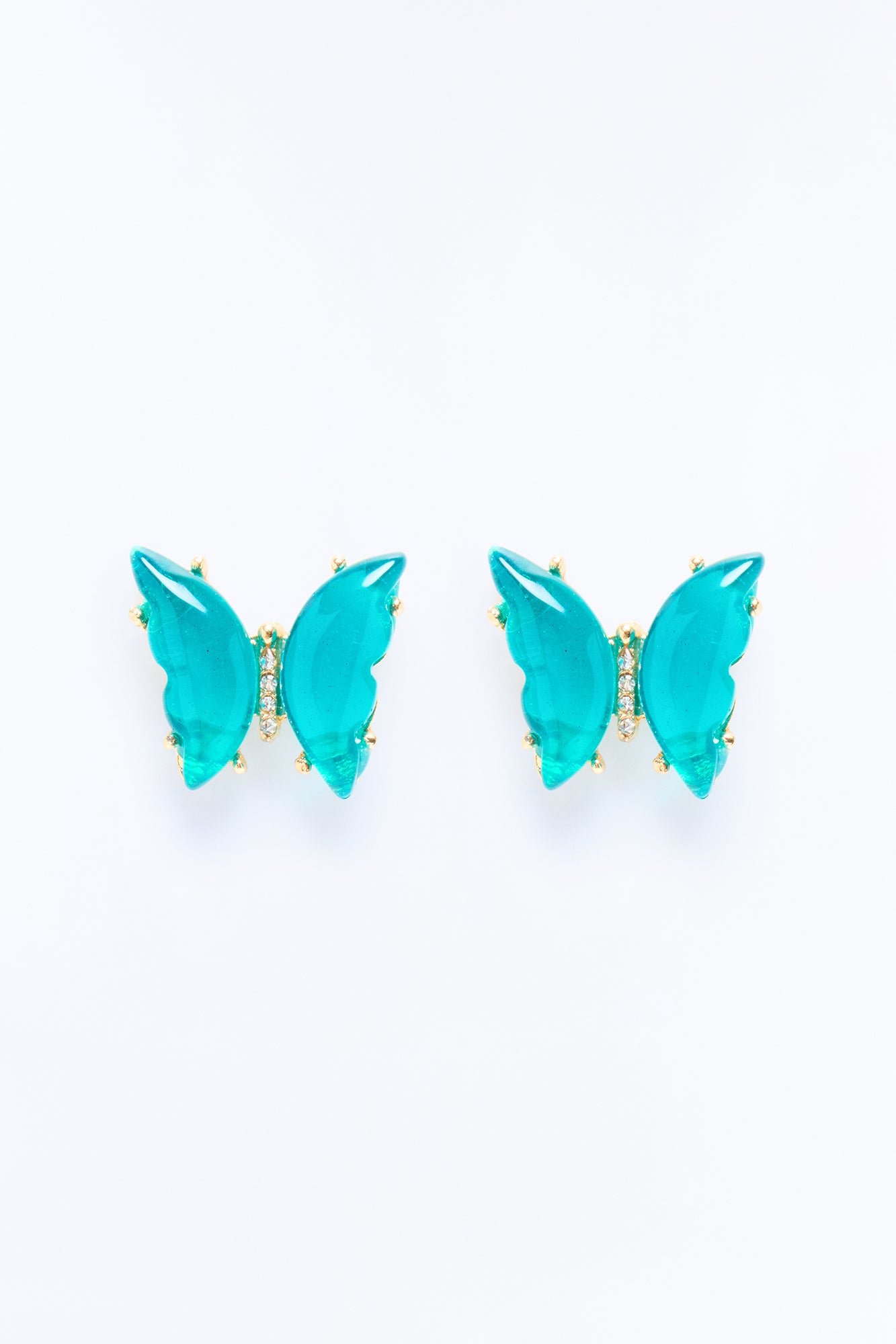 Flutter Away Stud Earrings - Teal