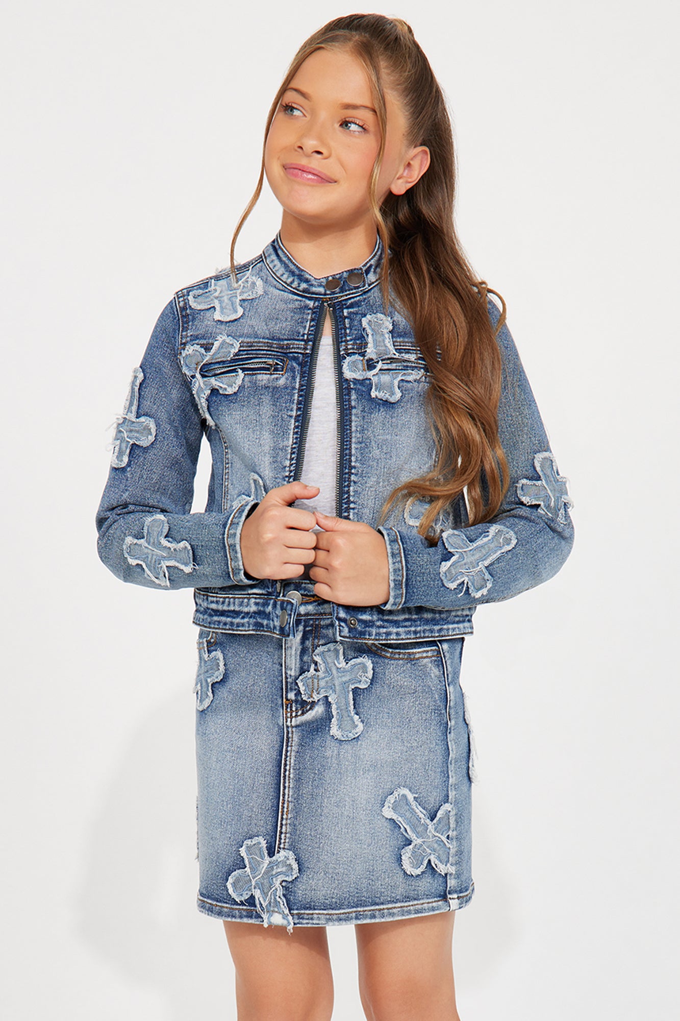 Mini Cross Your Mind Denim Mini Skirt - Medium Wash