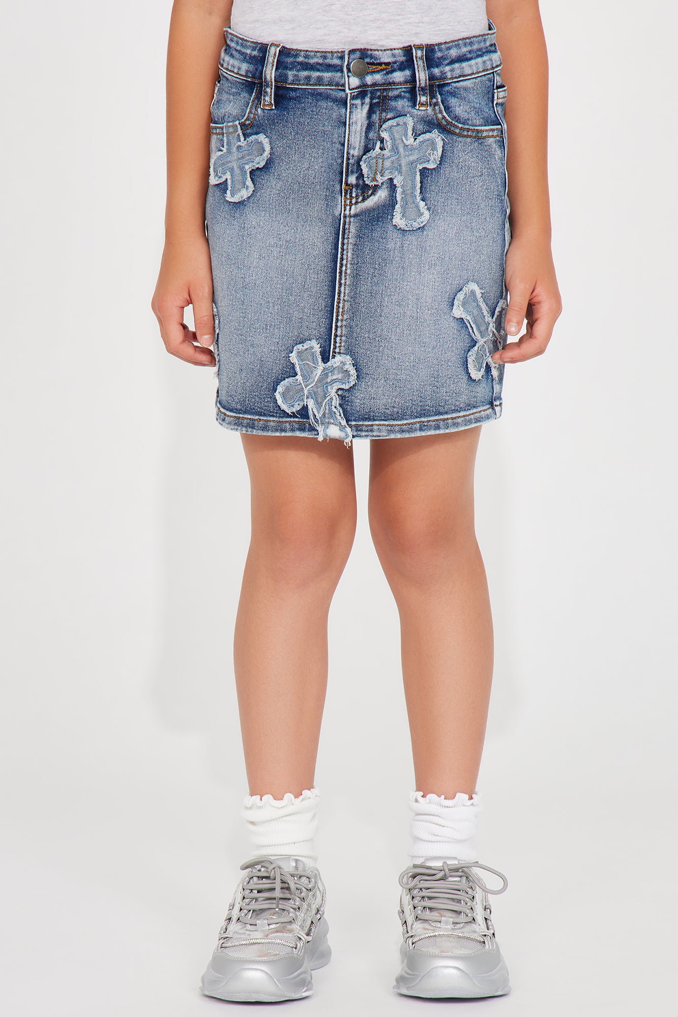 Mini Cross Your Mind Denim Mini Skirt - Medium Wash