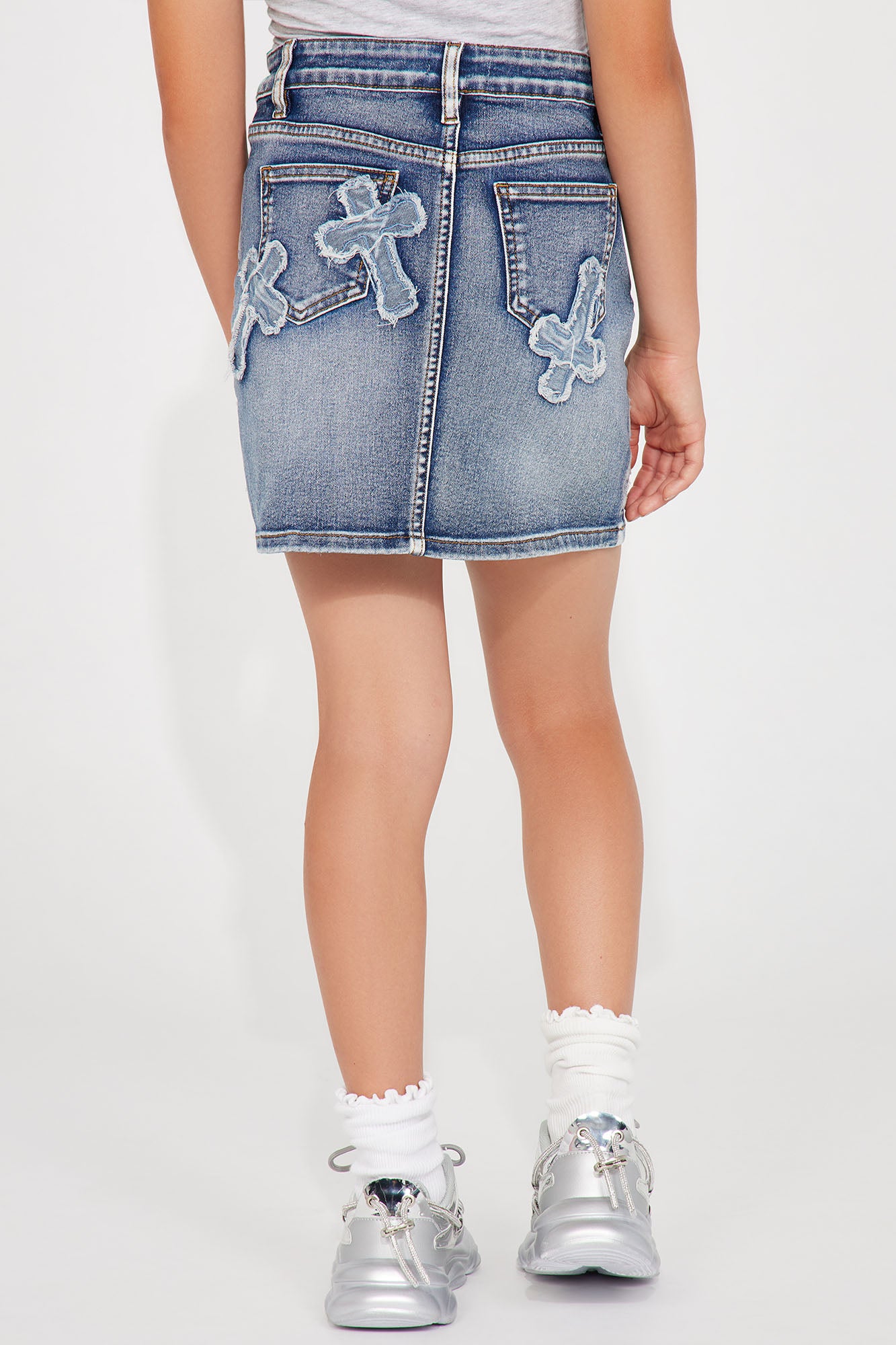 Mini Cross Your Mind Denim Mini Skirt - Medium Wash