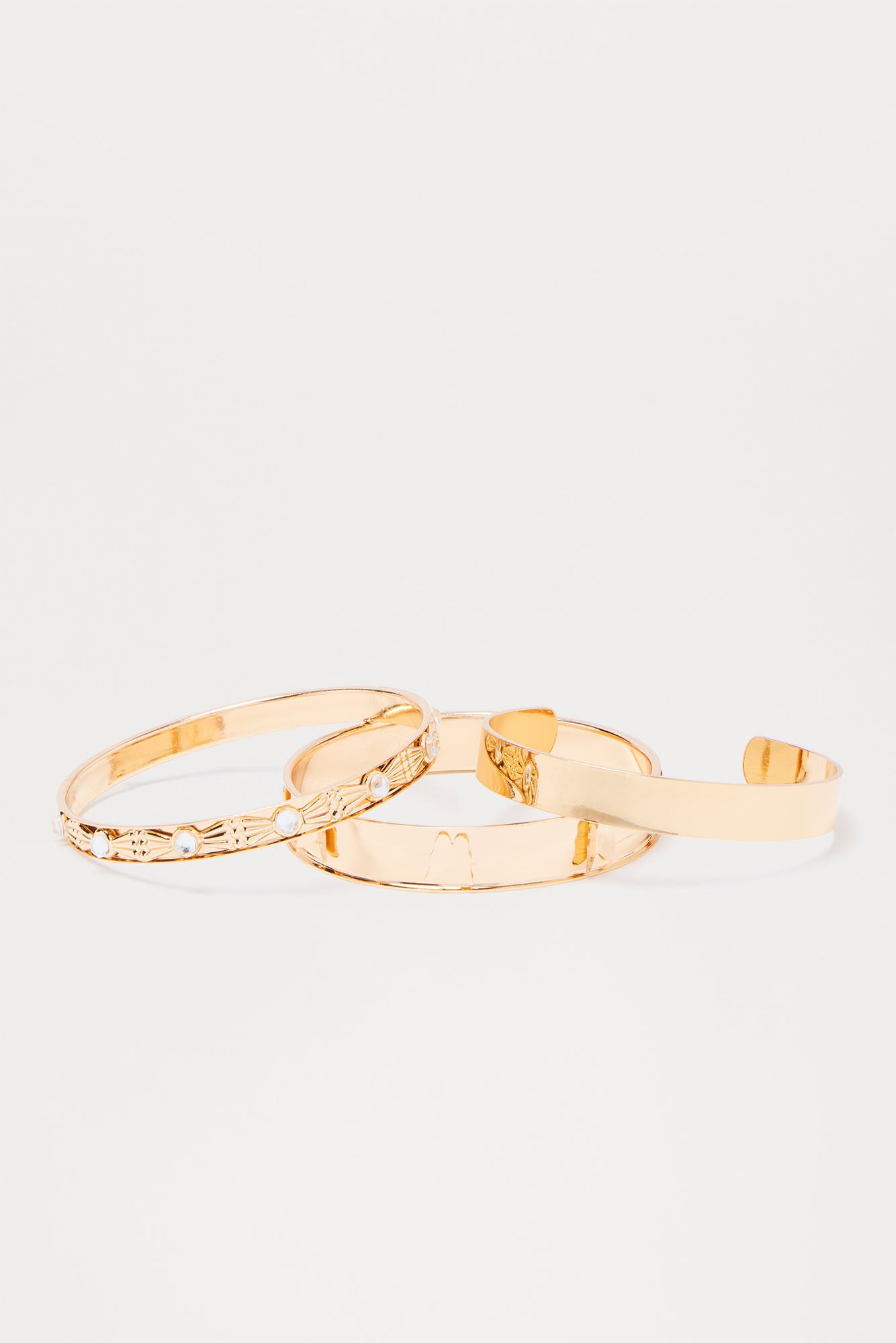 Take My Hand 3 Piece Bracelet Set - Gold