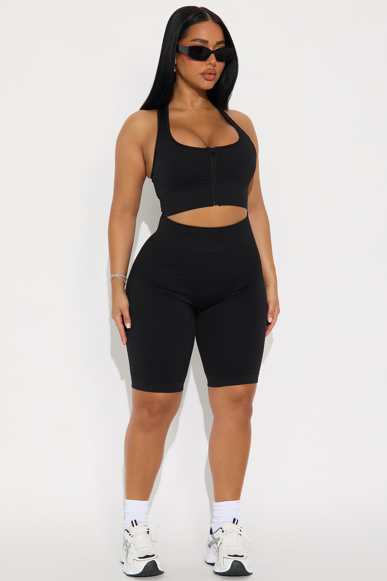 Sully Seamless Ribbed Biker Short Set - Black