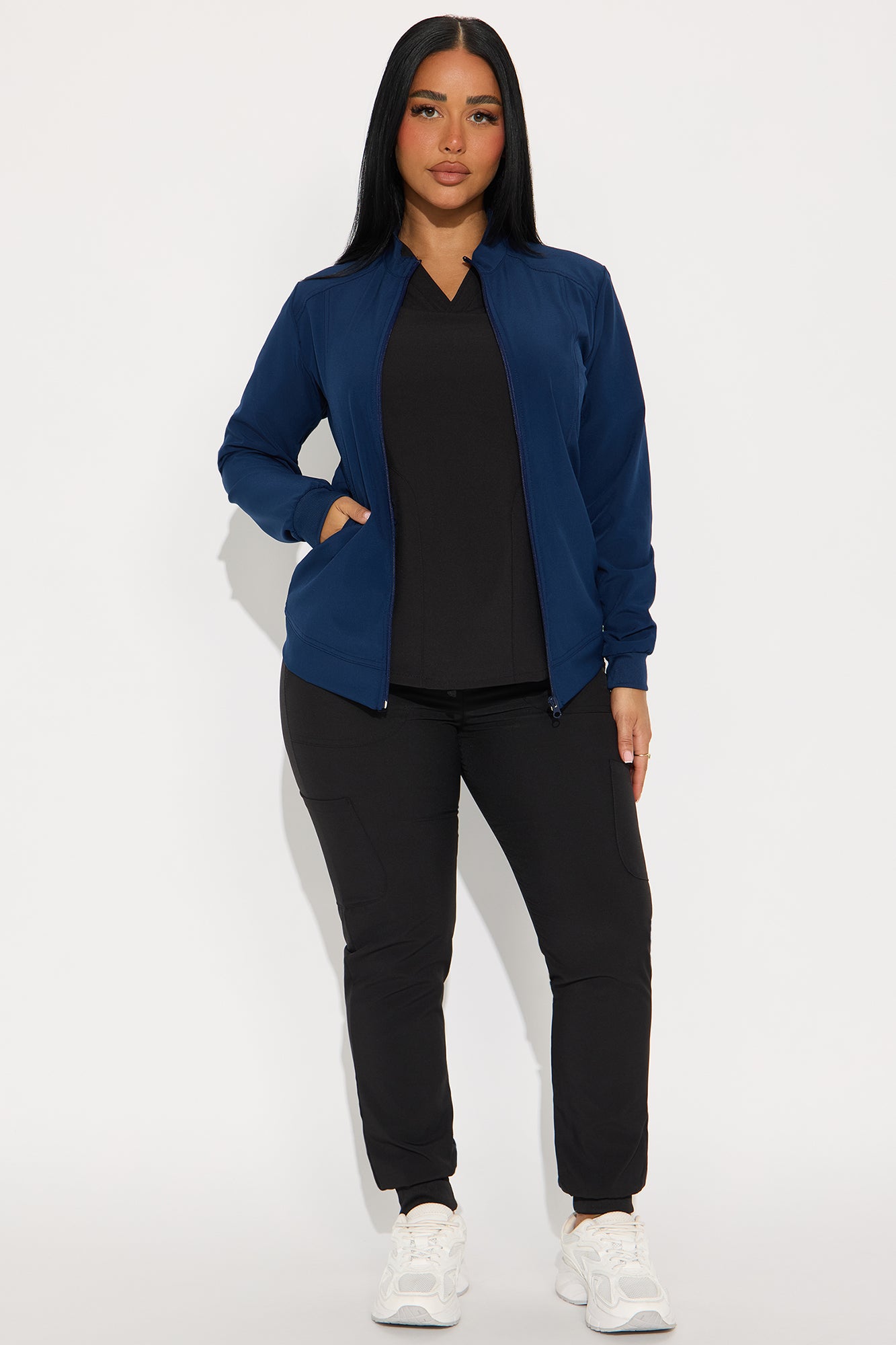 On The Daily Scrub Uniform Zip Up Jacket - Navy