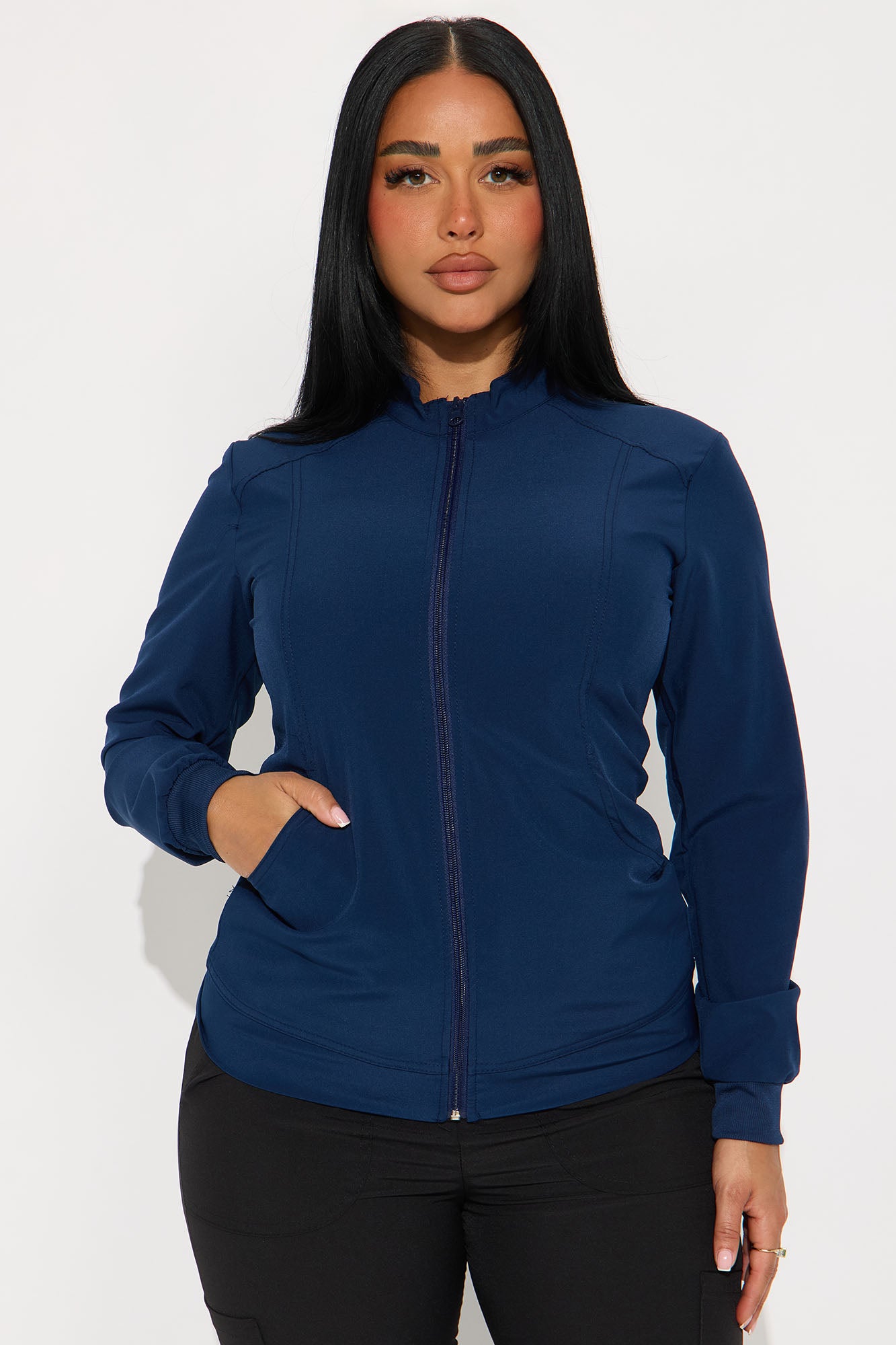 On The Daily Scrub Uniform Zip Up Jacket - Navy