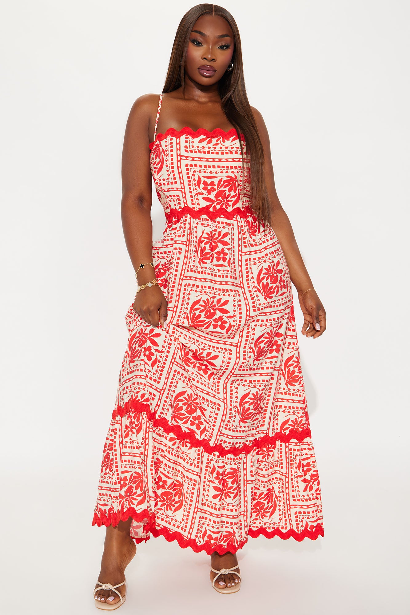 Marissa Maxi Dress - Orange/combo