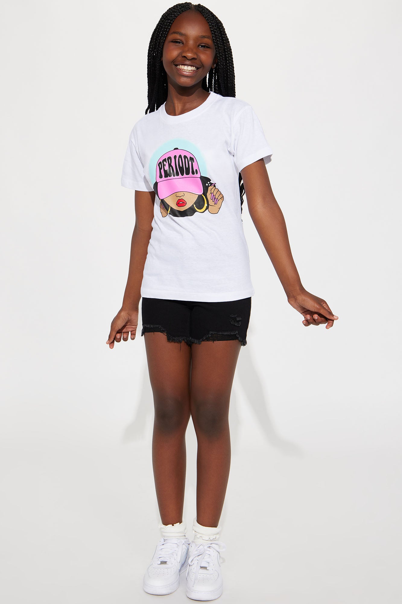 Mini Periodt Queen Short Sleeve Tee - White