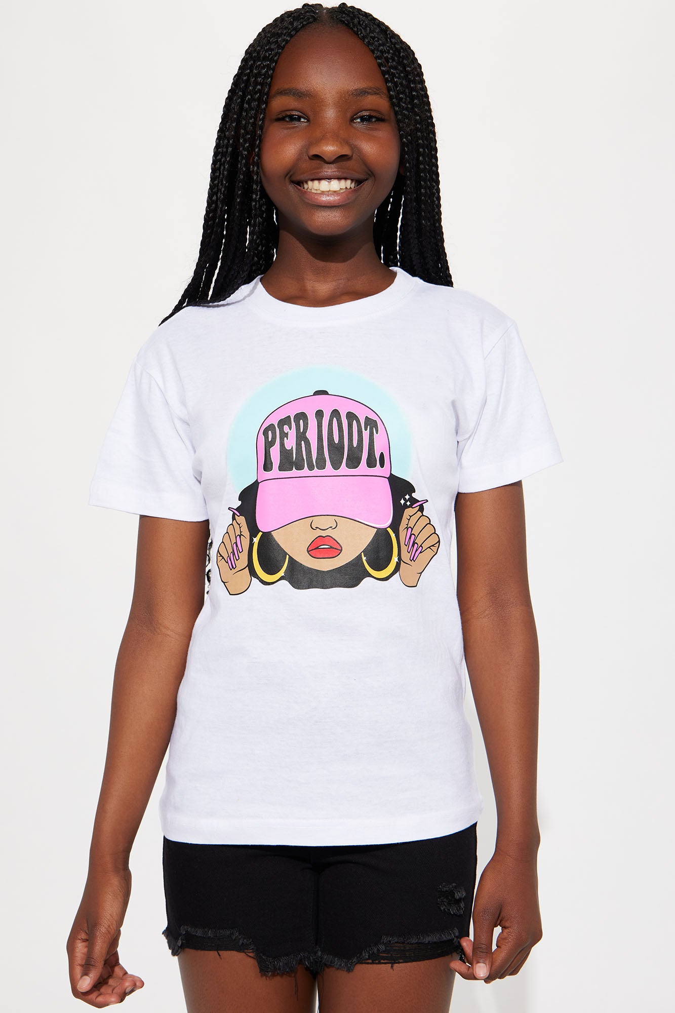 Mini Periodt Queen Short Sleeve Tee - White