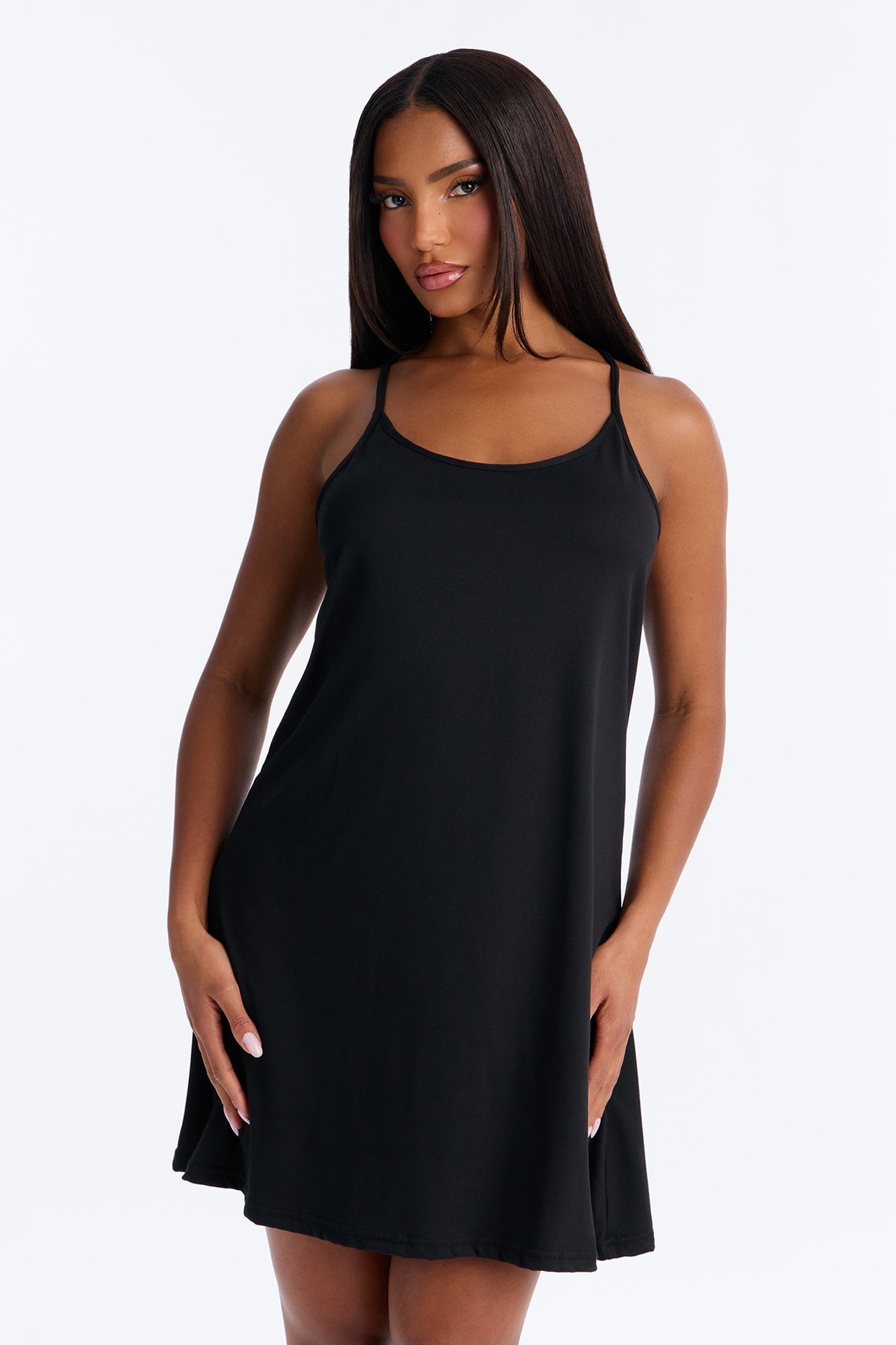 One Of Those Nights Racerback Sleep Dress - Black