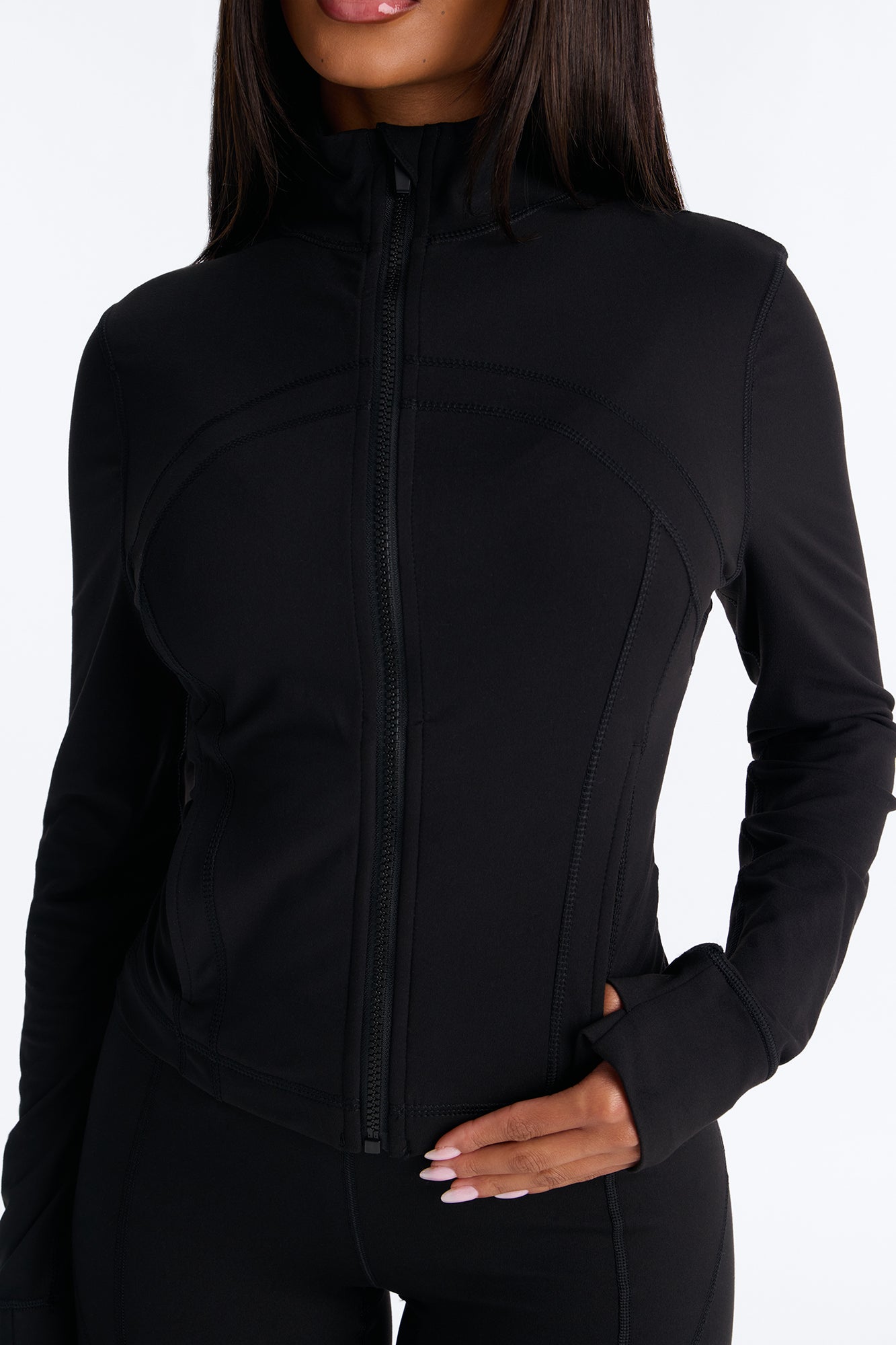 Myla Lounge Tricot Zip Front Jacket - Black