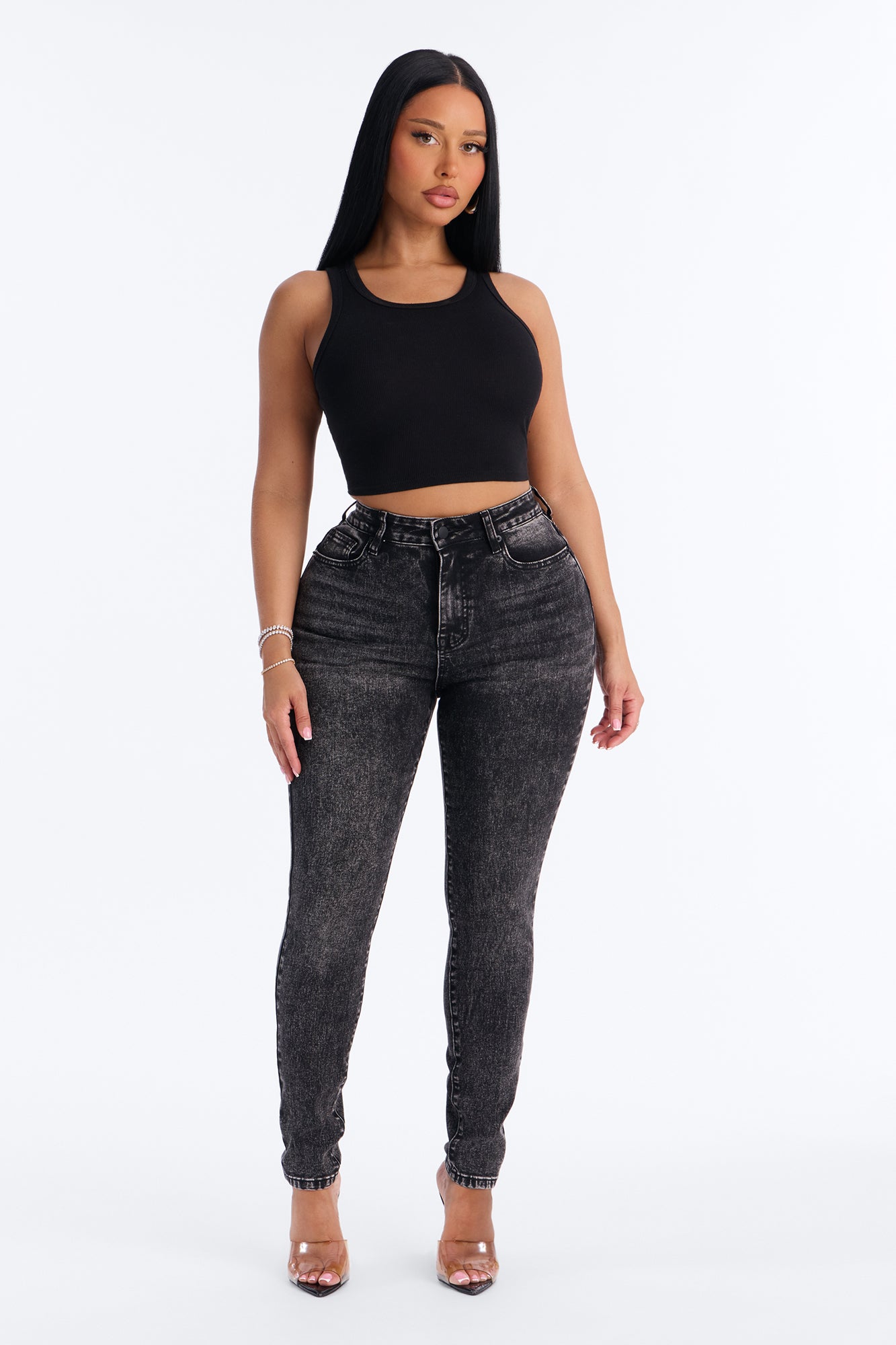 Tall San Diego Sculpting High Rise Stretch Skinny Jeans - Black