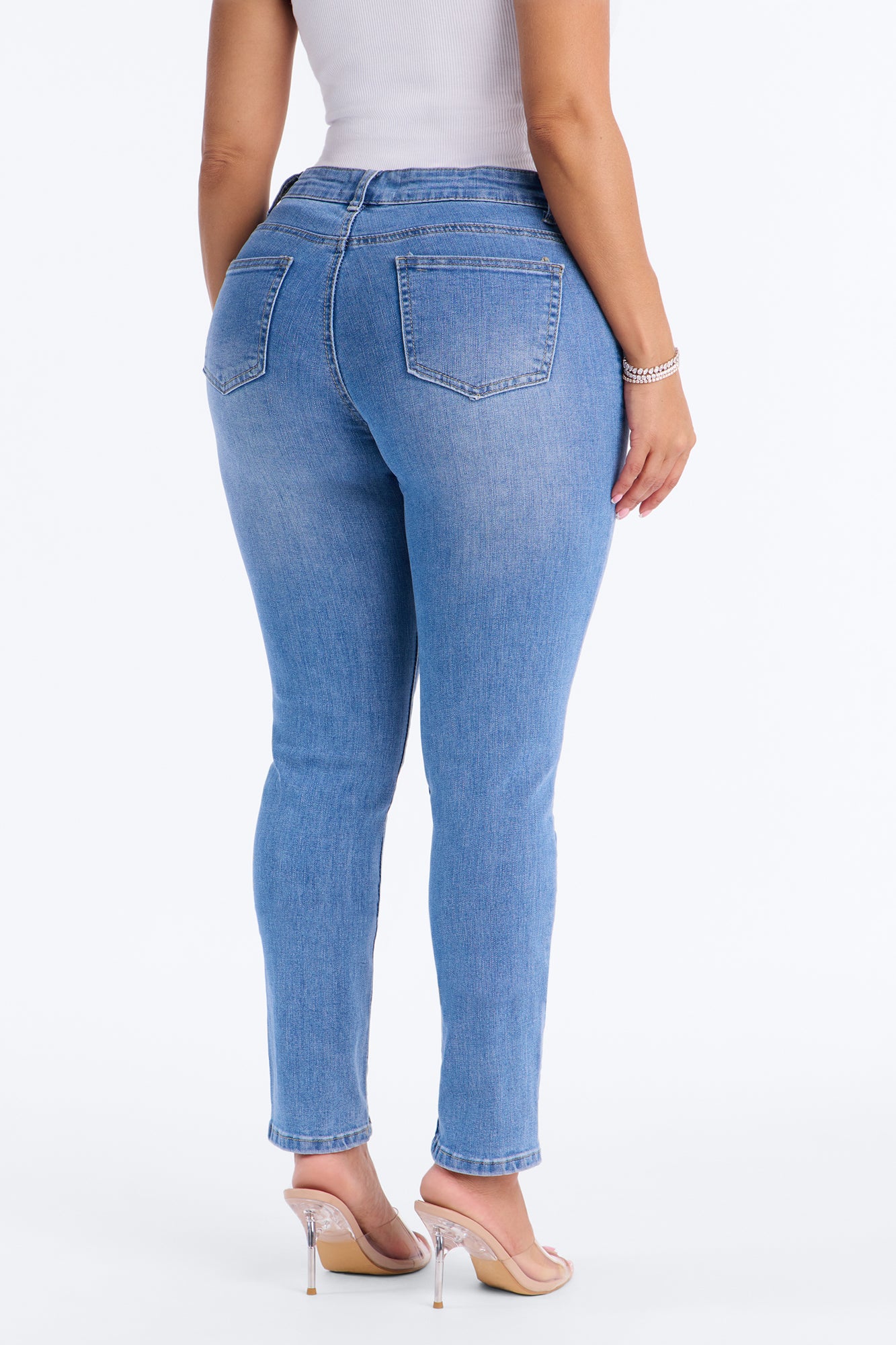 Never Settle High Rise Everyday Stretch Skinny Jeans - Light Blue Wash