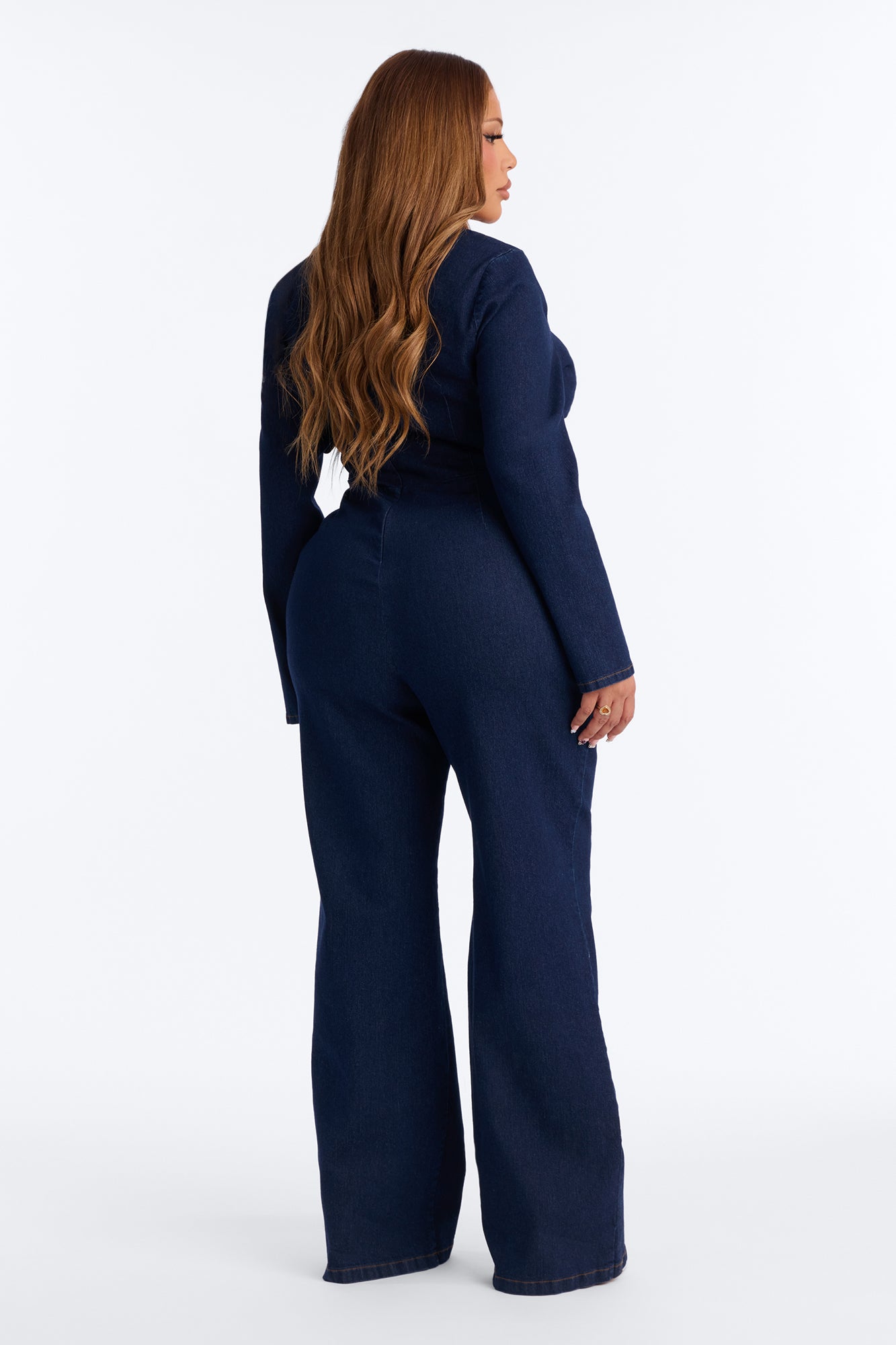 Helena Hardware Detail Denim Jumpsuit - Dark Wash
