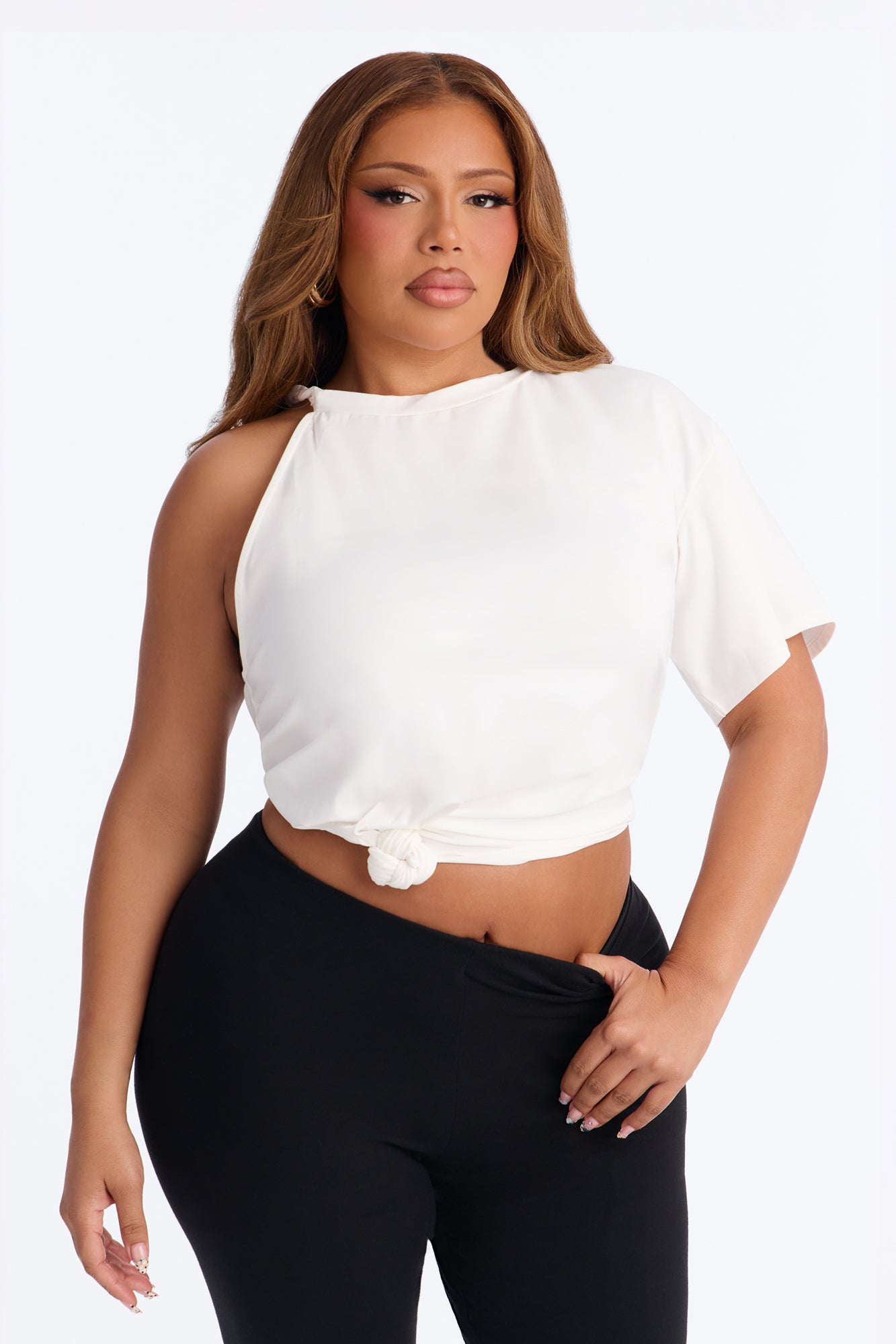 Halfway There Knot Short Sleeve Tee - White