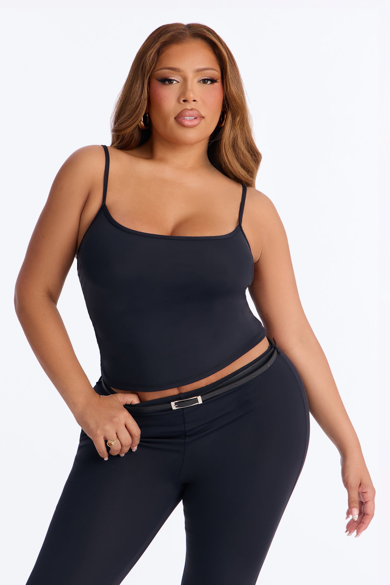 Alexa Belted Capri Set - Black