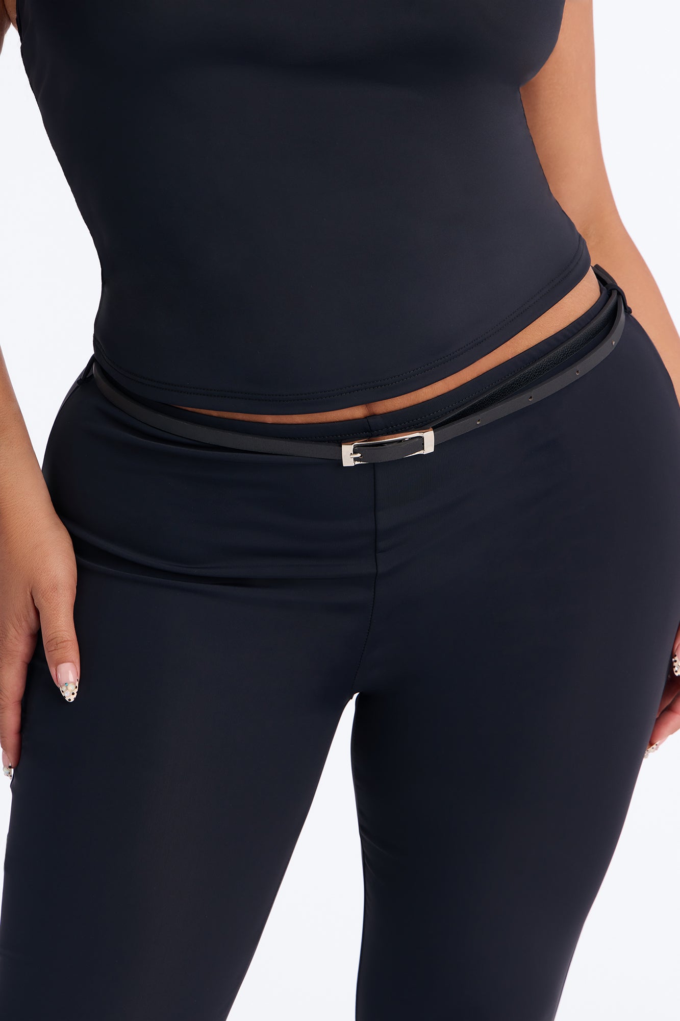 Alexa Belted Capri Set - Black