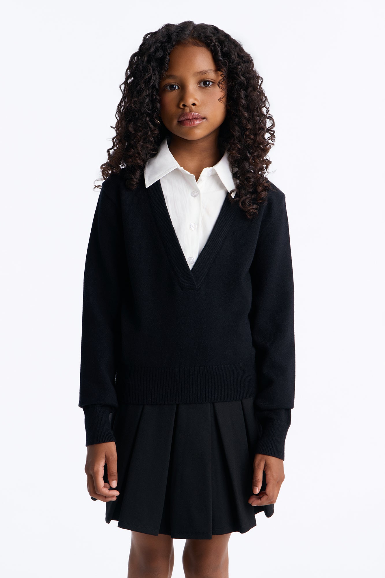 Mini Let's Have A Debate Cropped Sweater - Black