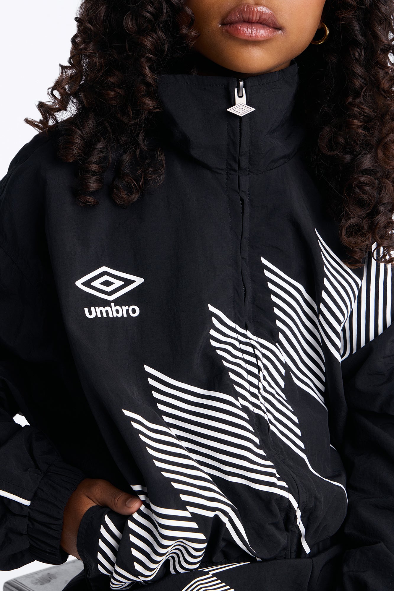 Mini Umbro Windbreaker Cropped Jacket - Black