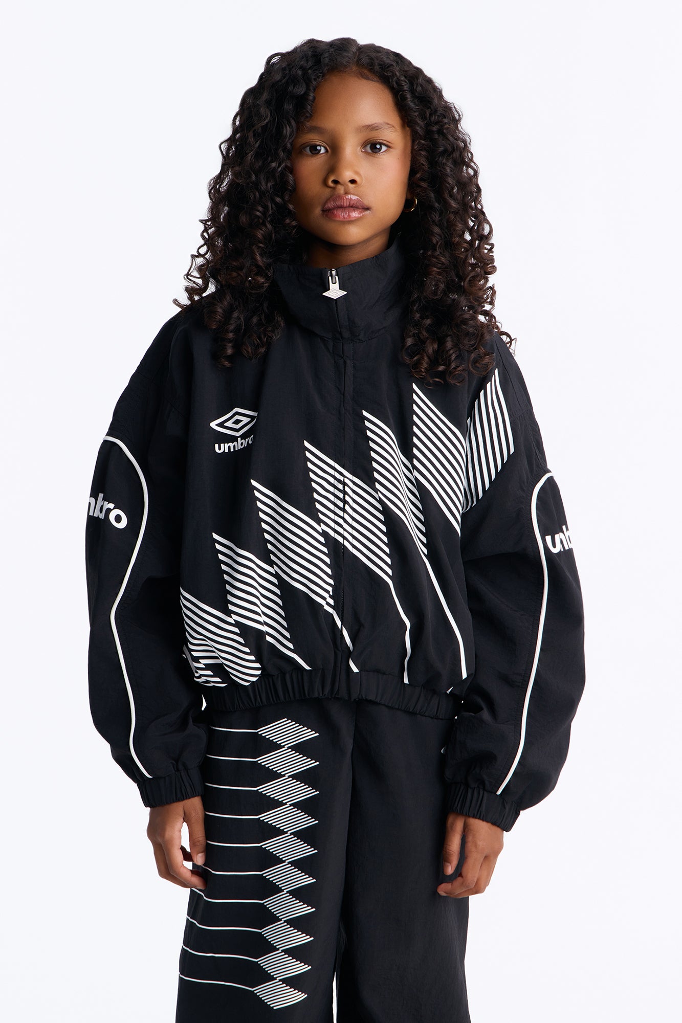 Mini Umbro Windbreaker Cropped Jacket - Black