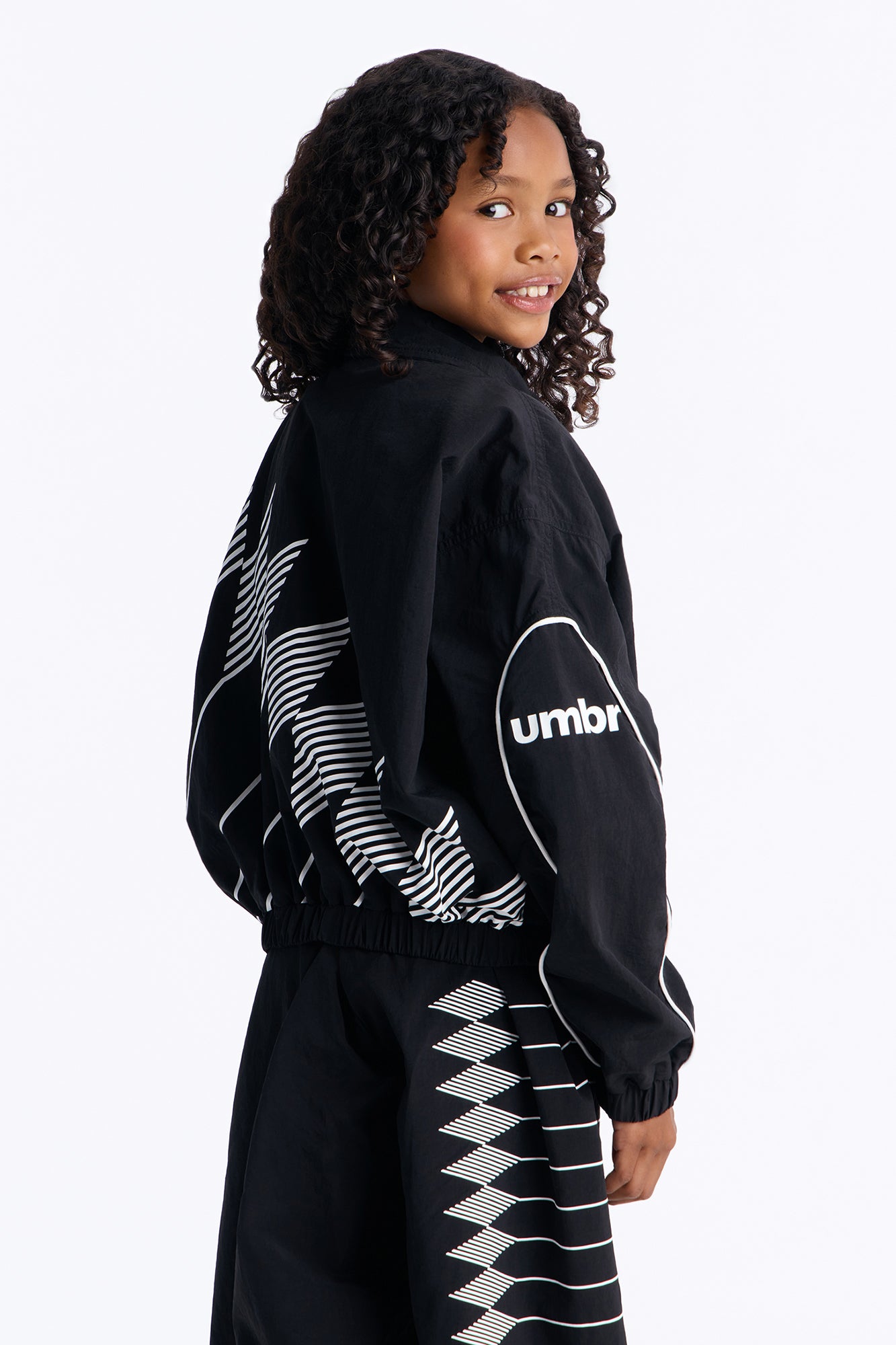 Mini Umbro Windbreaker Cropped Jacket - Black