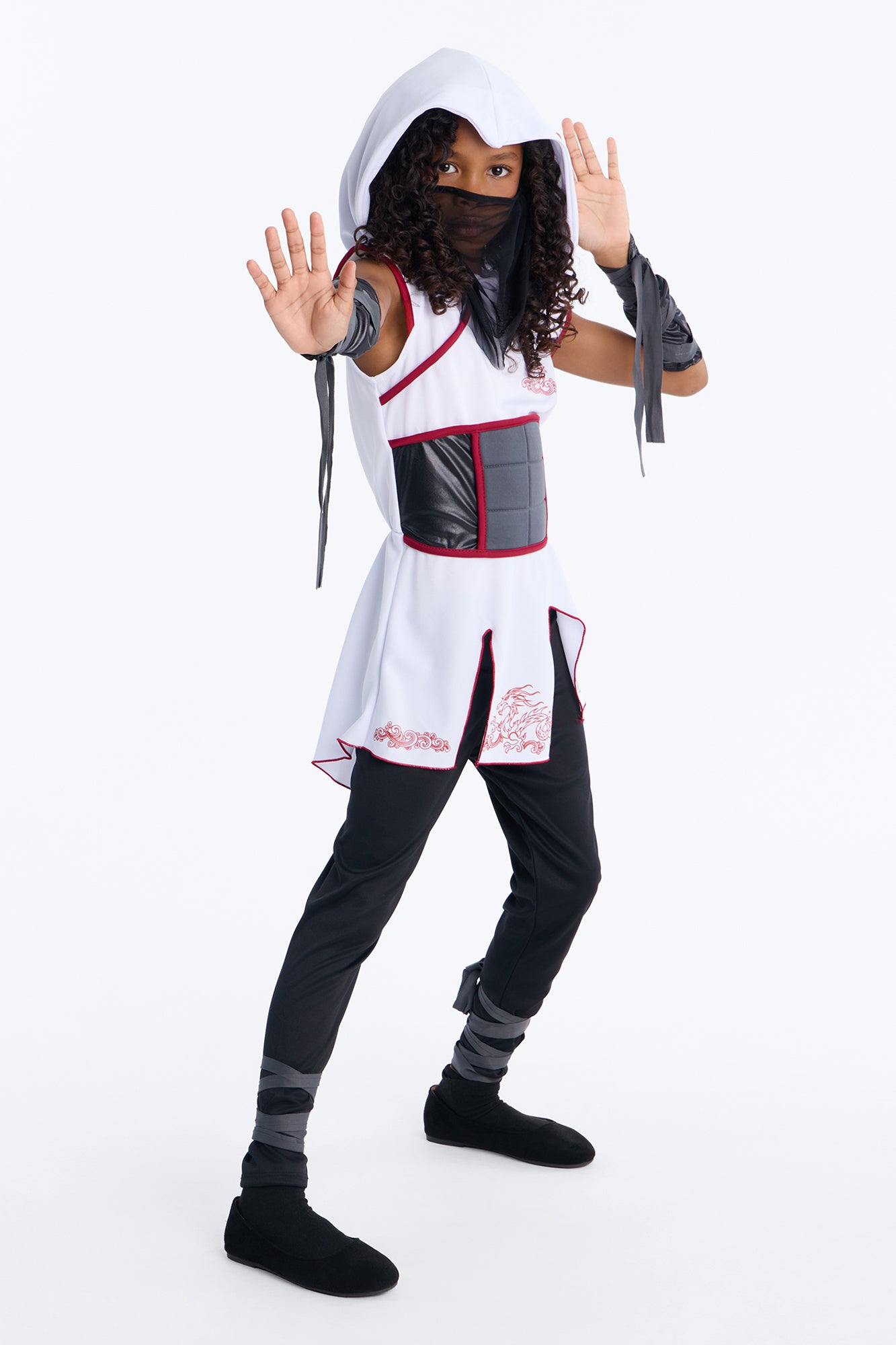 Mini Bold Ninja Costume - White/combo