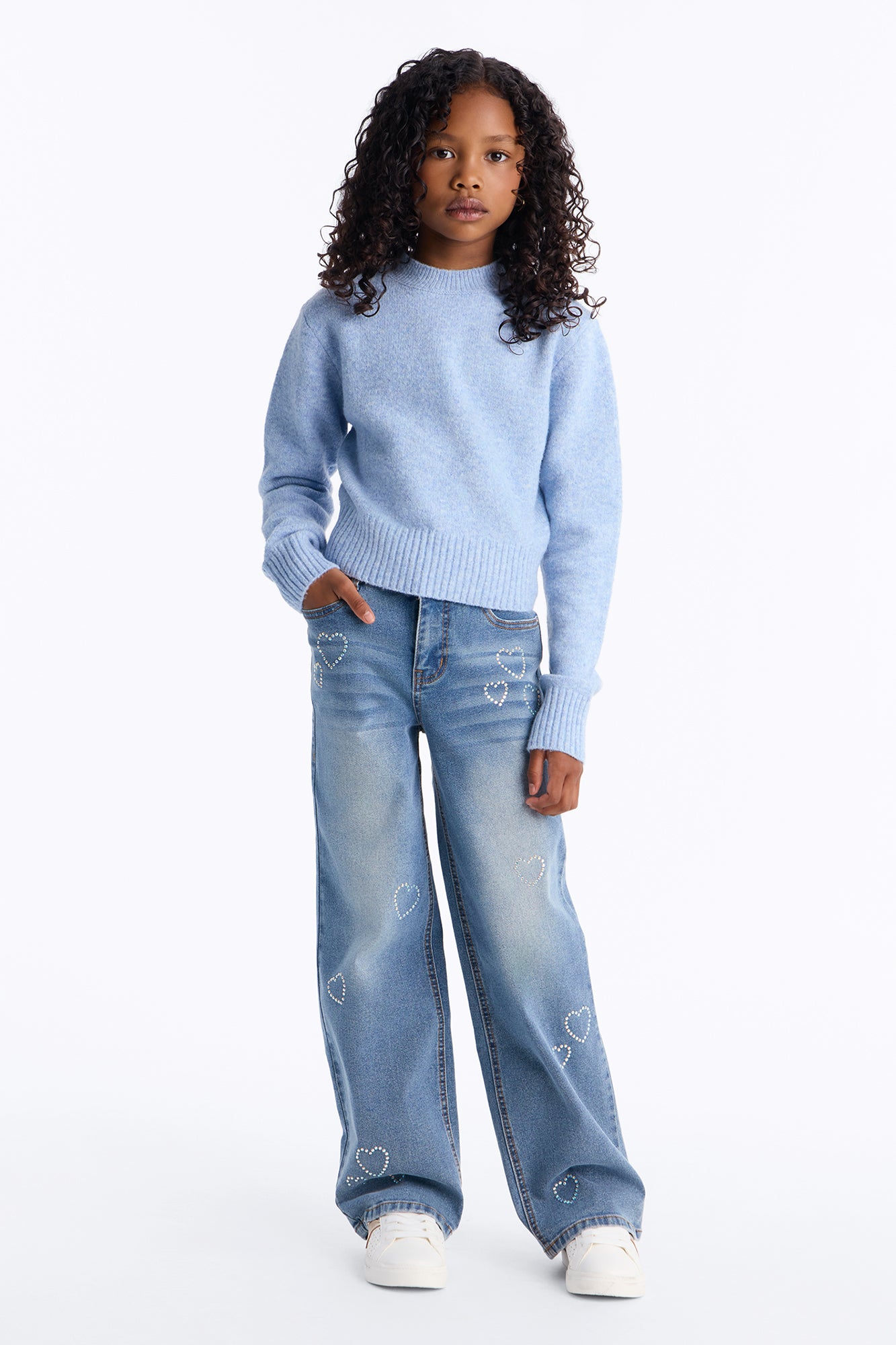 Mini Kindness In My Heart Wide Leg Jeans - Medium Wash