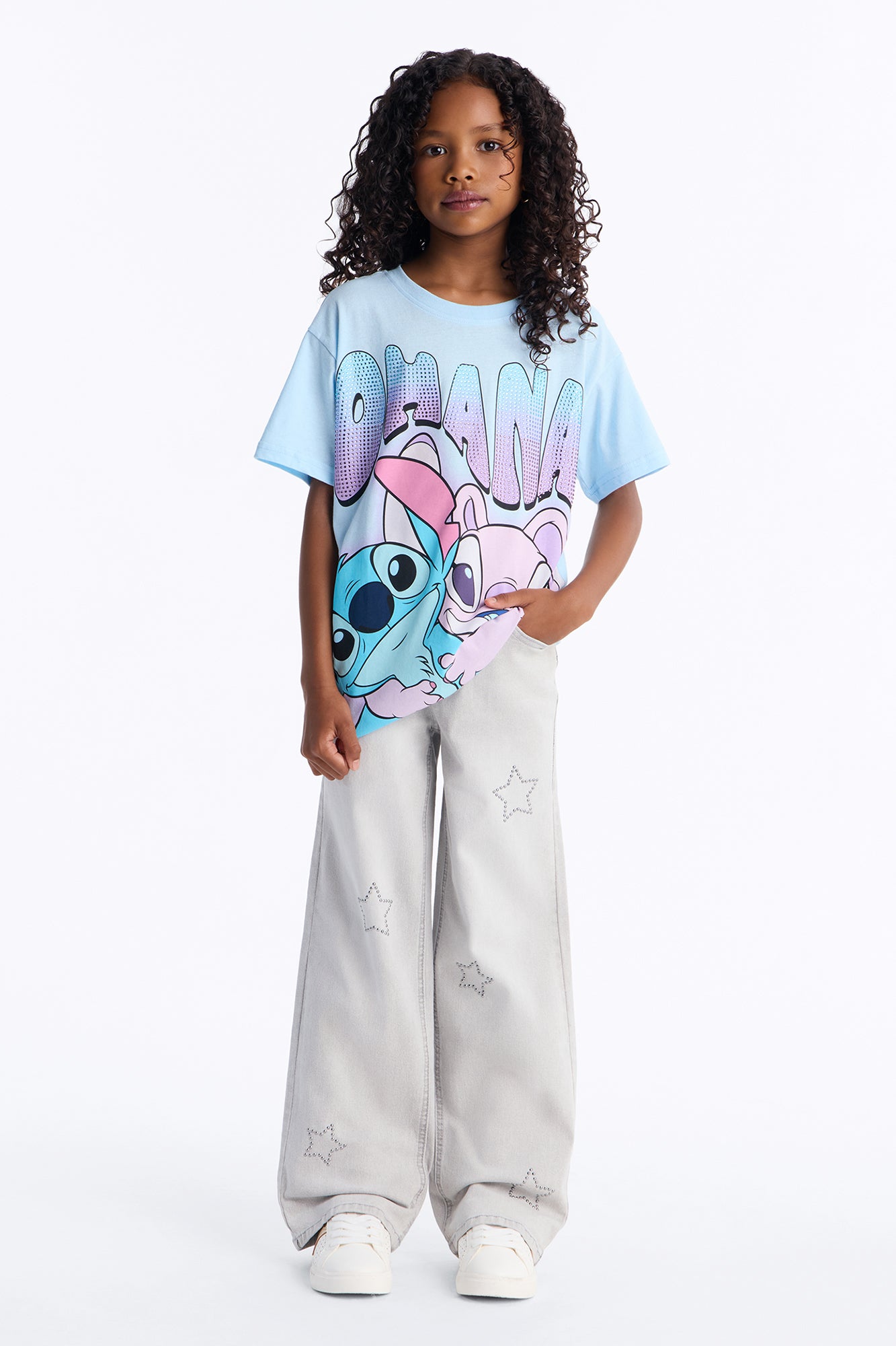 Mini Looking On The Bright Side Wide Leg Jeans - Grey