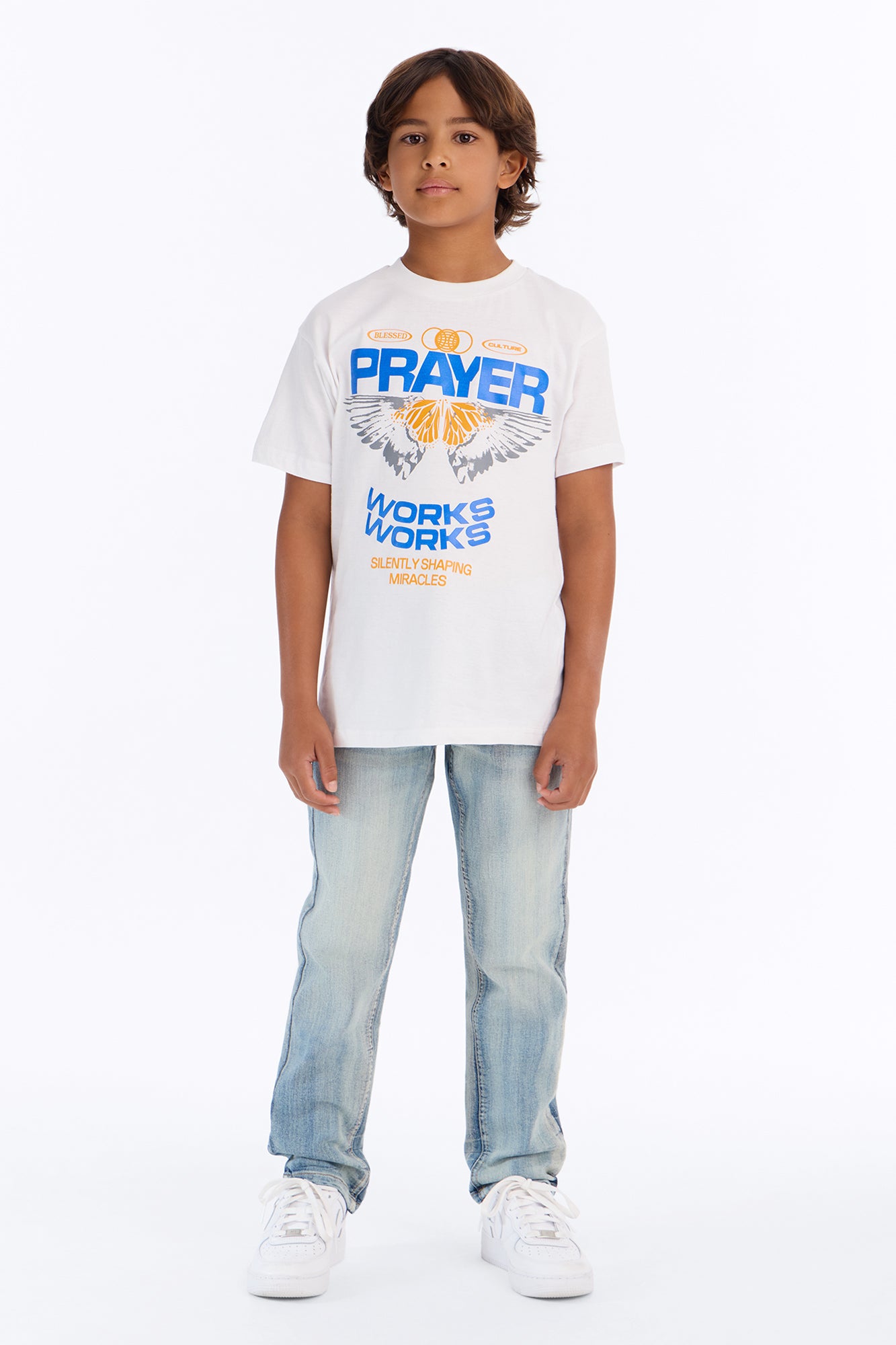 Mini Prayer Works Short Sleeve Tee - White