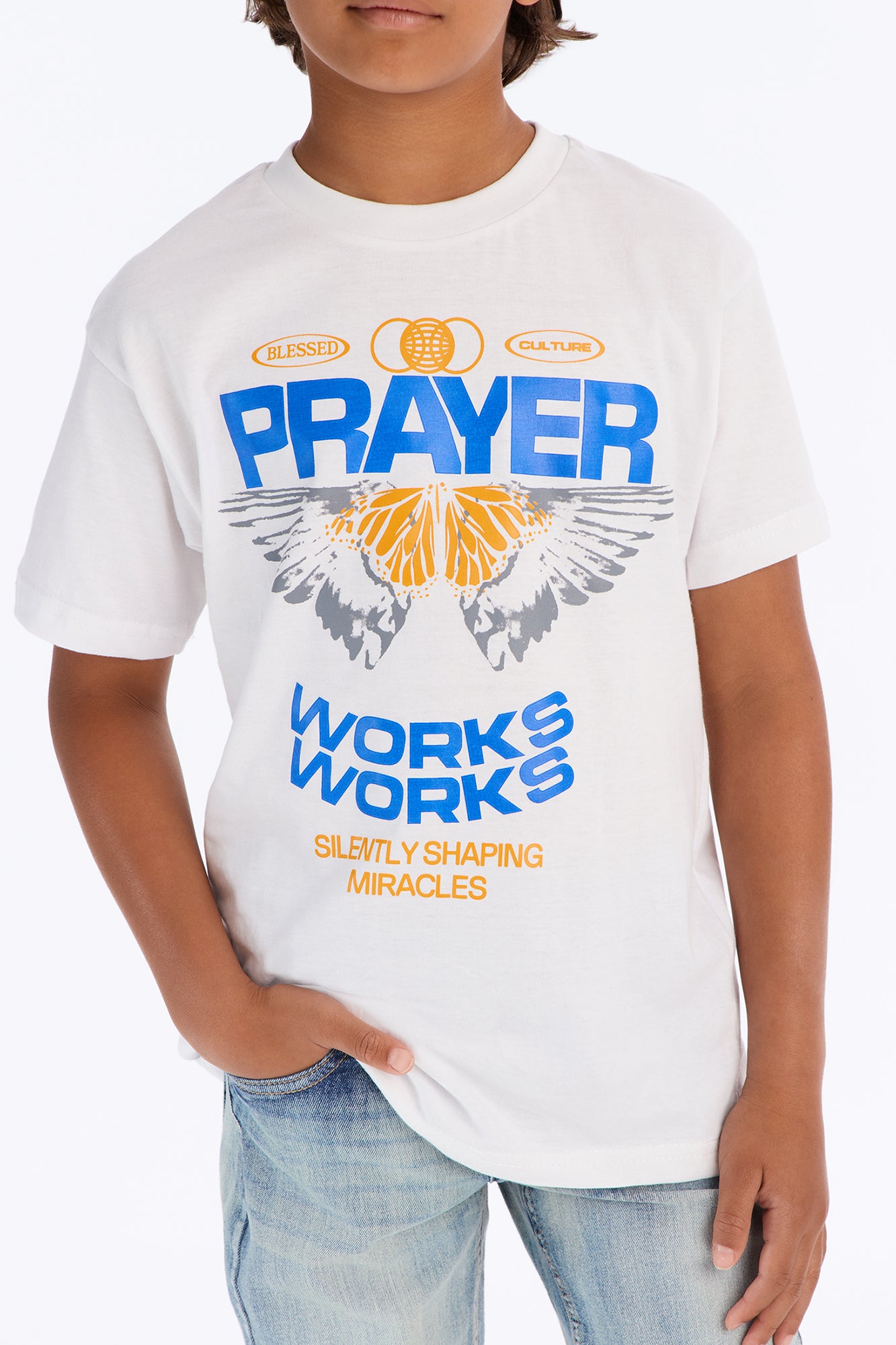 Mini Prayer Works Short Sleeve Tee - White