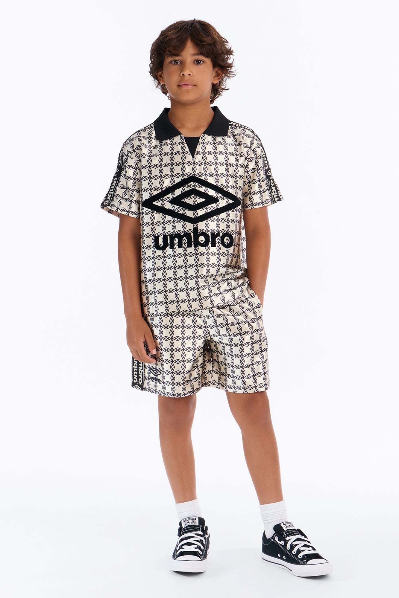 Mini Umbro Side Tape Soccer Jersey - Beige