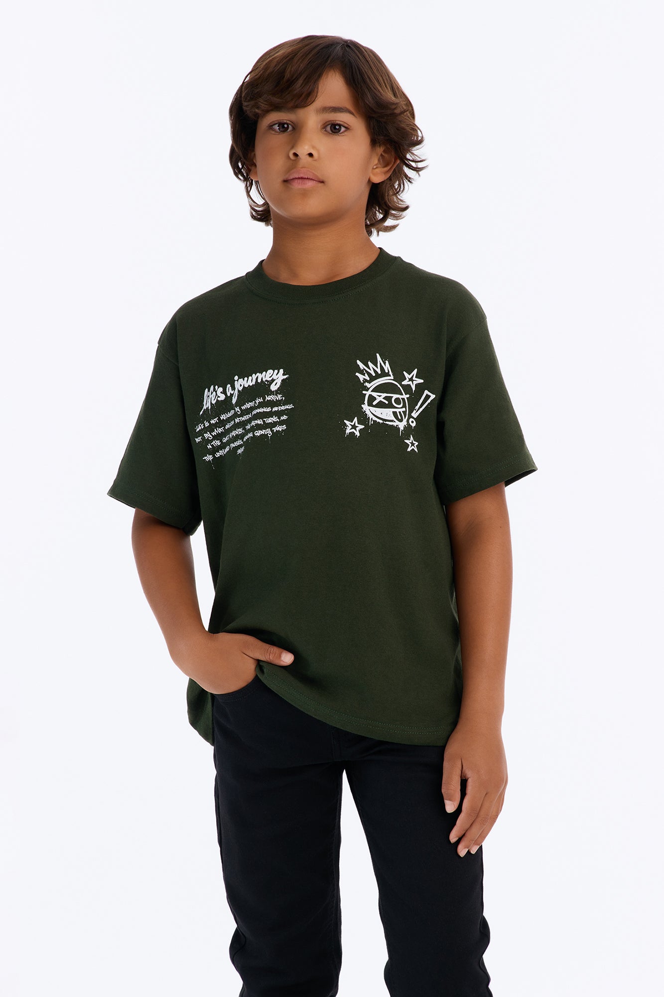 Mini Life's A Journey Short Sleeve Tee - Green