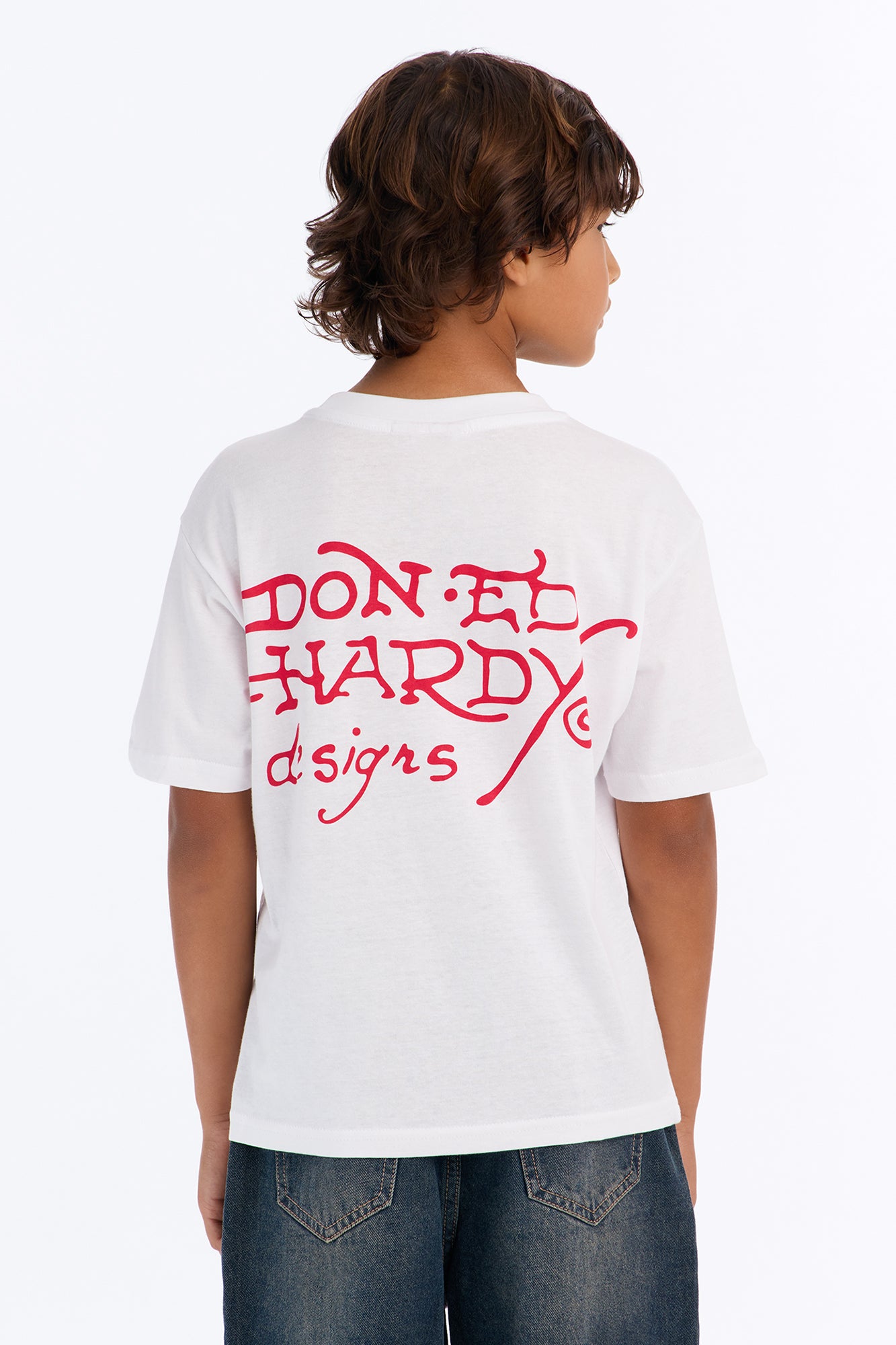 Mini Ed Hardy NYC Front/Back Short Sleeve Tee - White