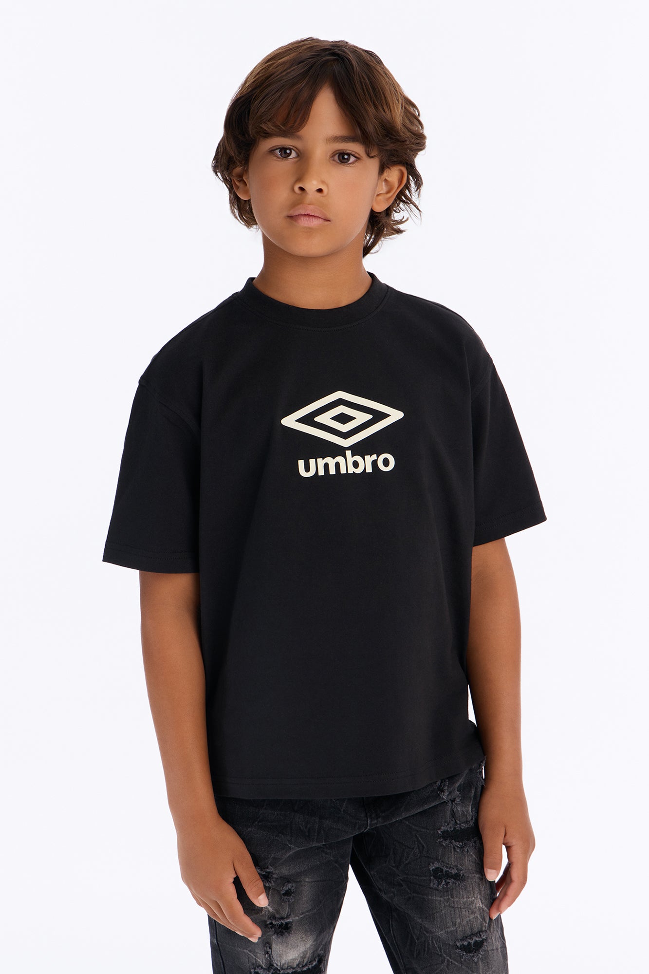 Mini Umbro Logo Short Sleeve Tee - Black
