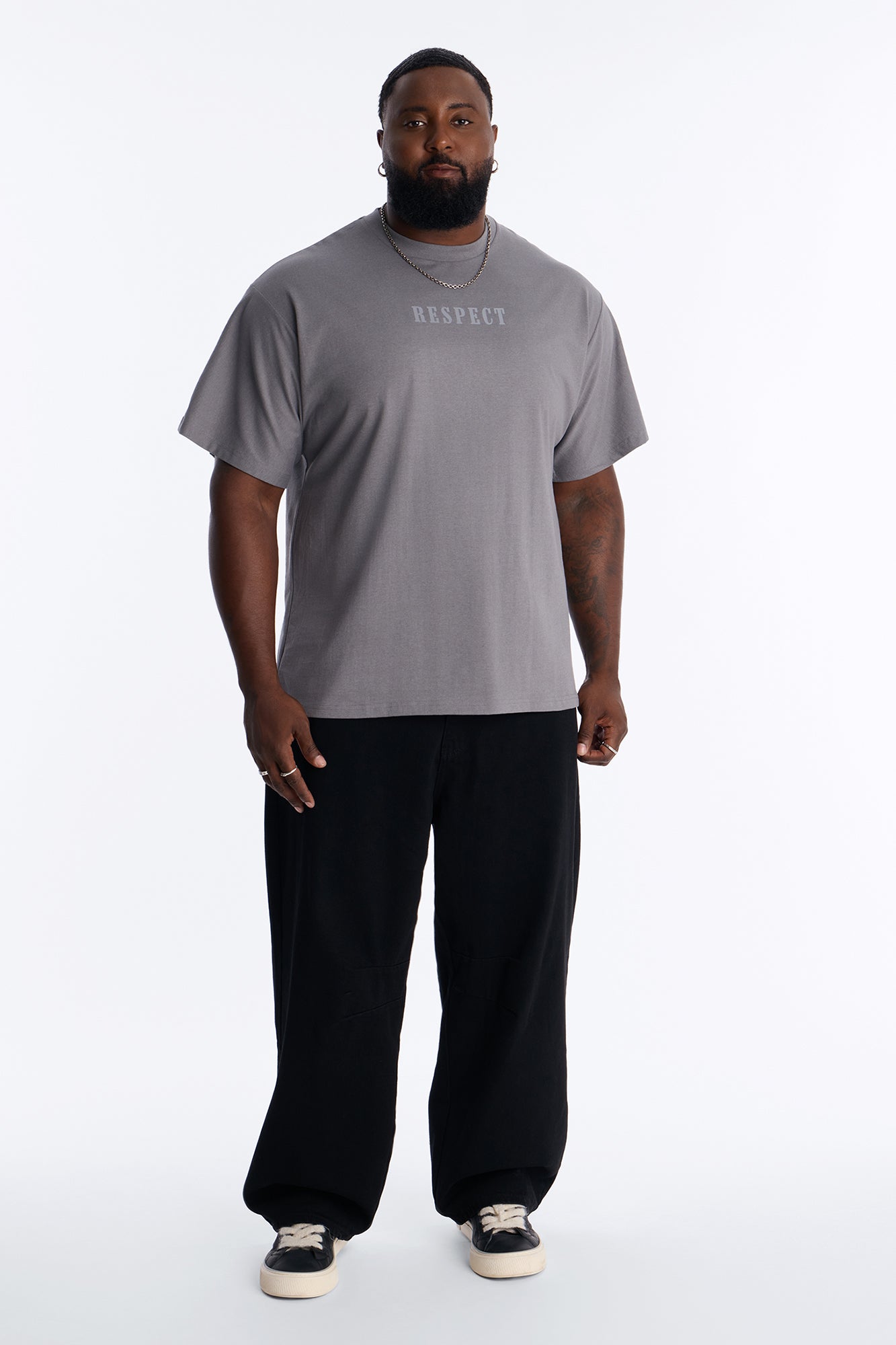 Respect Heavy Weight Oversized Short Sleeve Tee - Grey