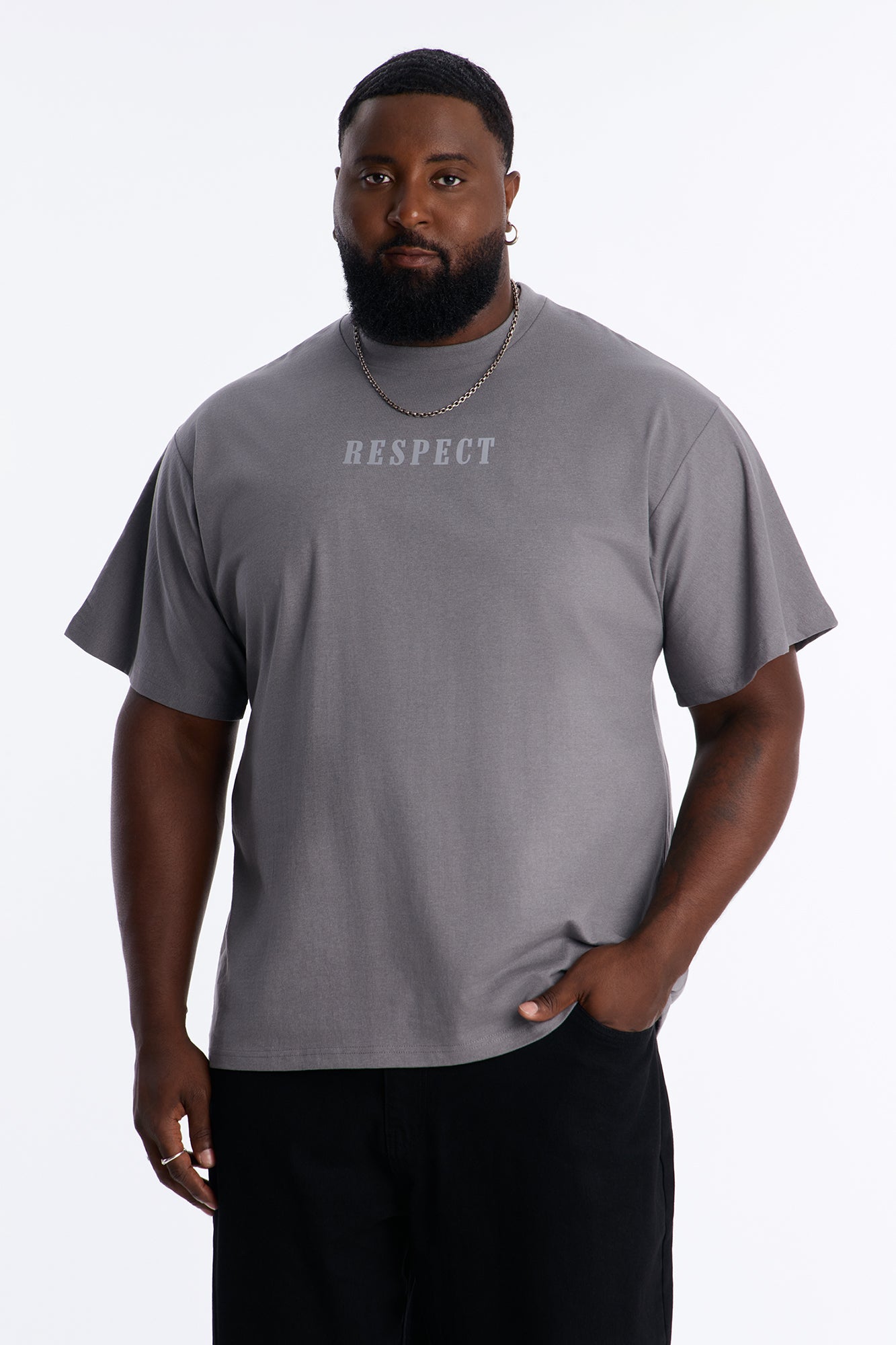 Respect Heavy Weight Oversized Short Sleeve Tee - Grey