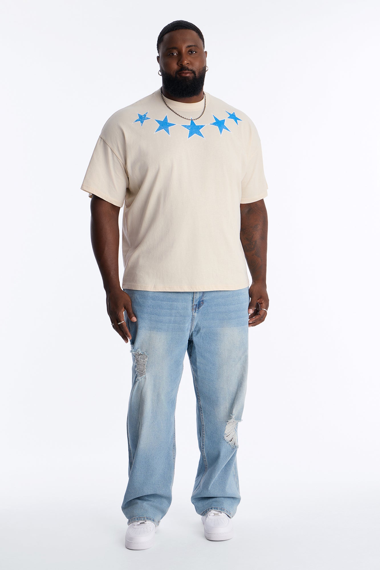 5 Star Boxy Short Sleeve Tee - Off White