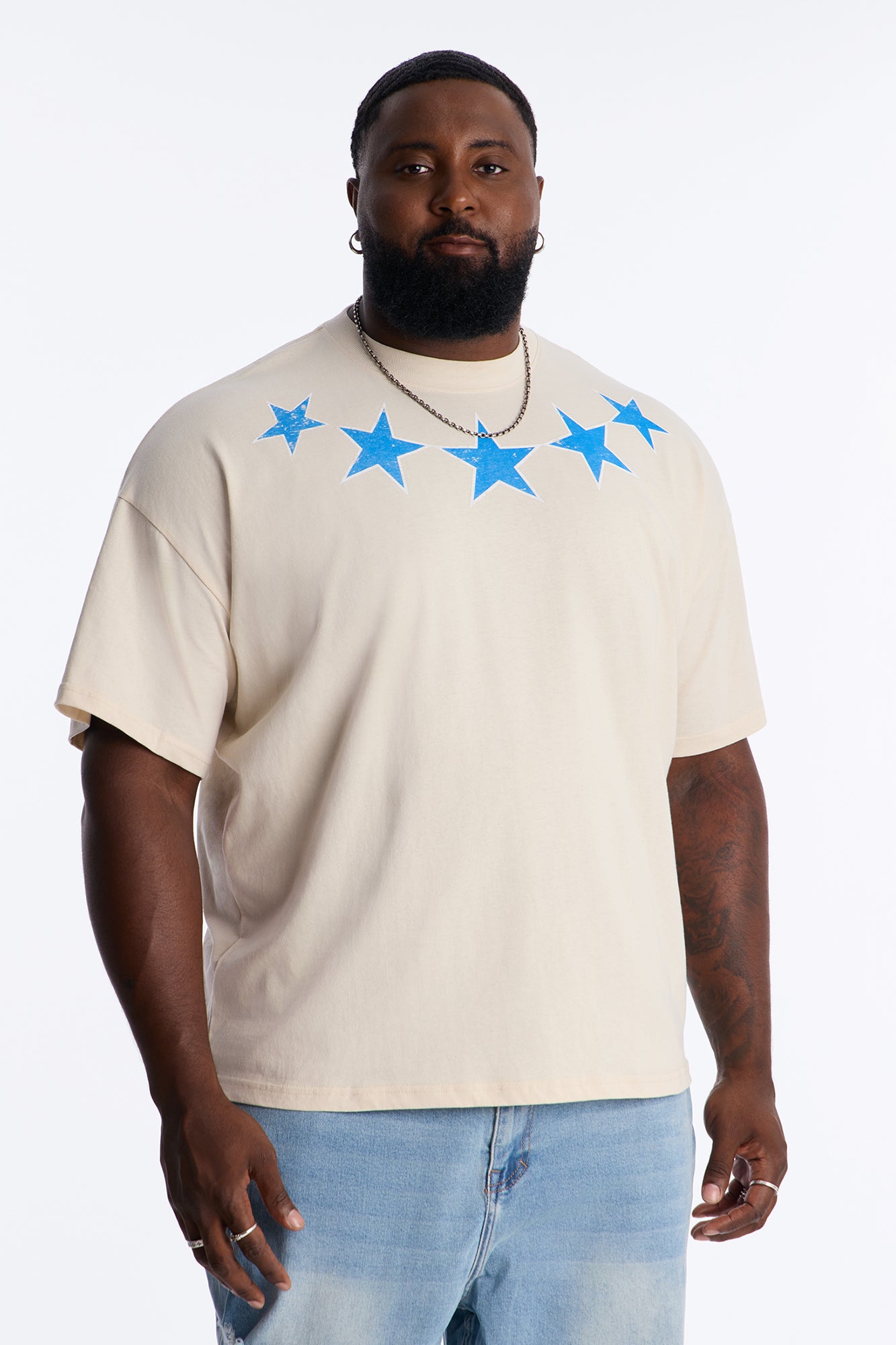 5 Star Boxy Short Sleeve Tee - Off White