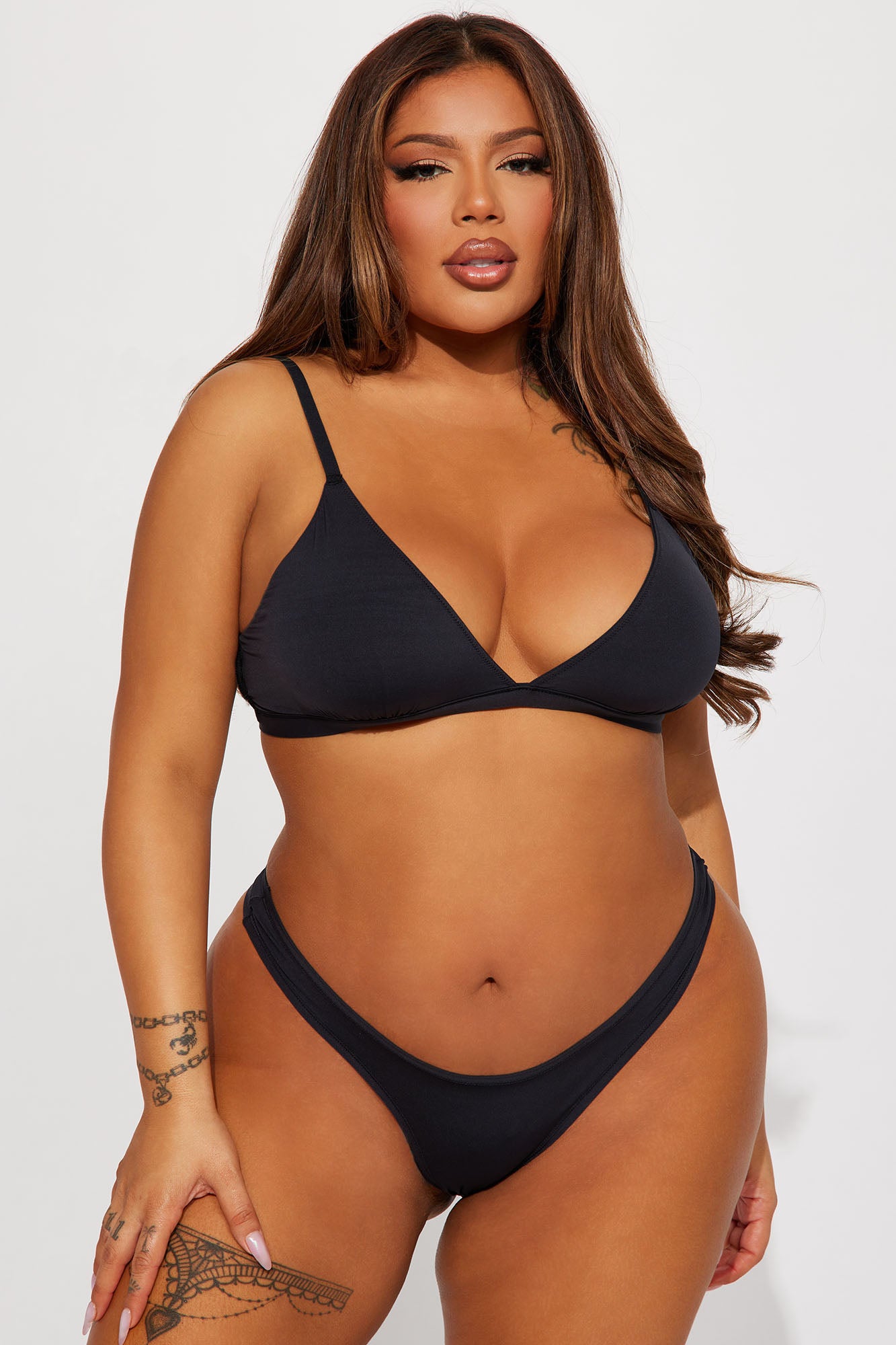 Light As A Feather Microfiber Thong Panty - Black