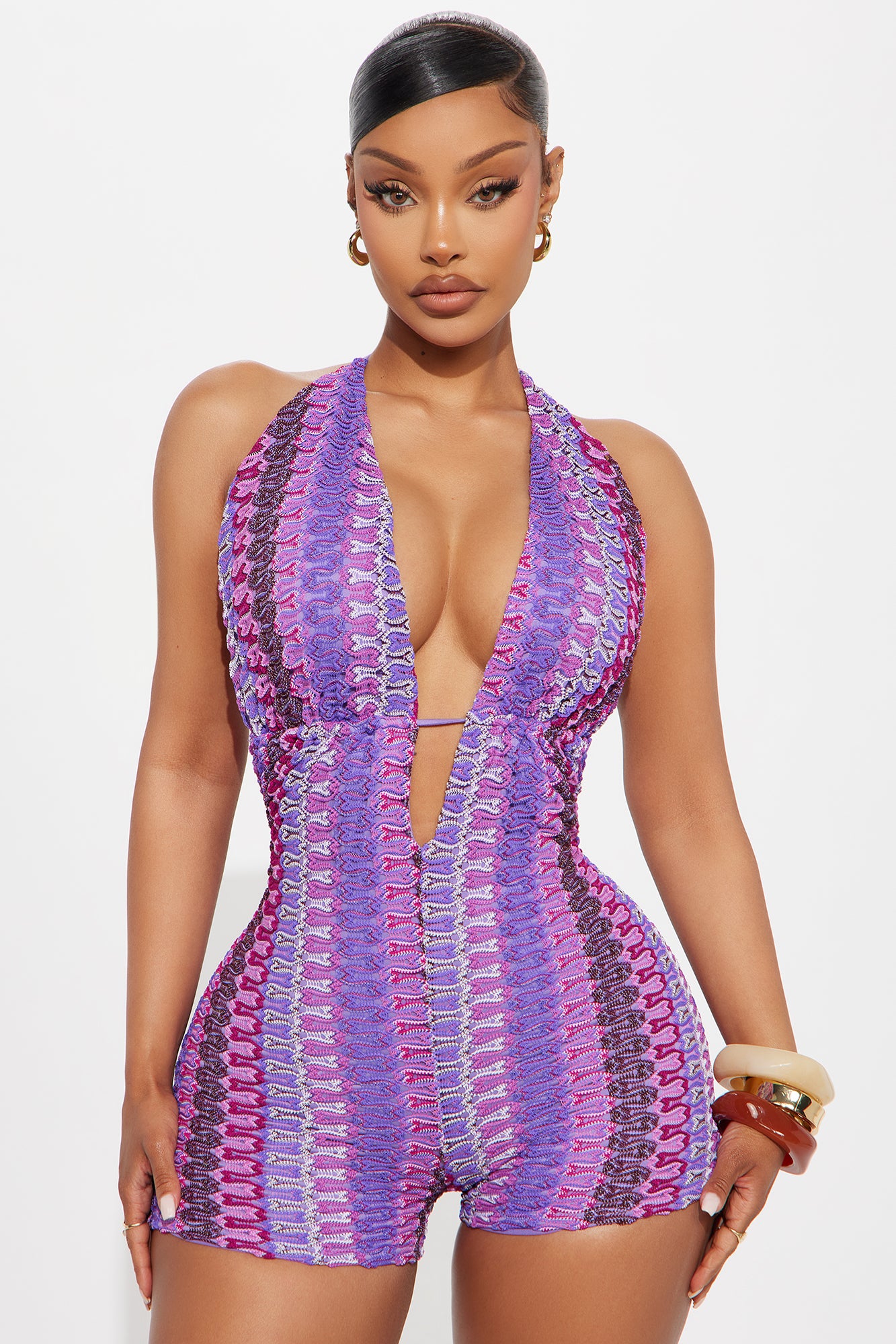 Sklyer Crochet Romper - Pink/combo