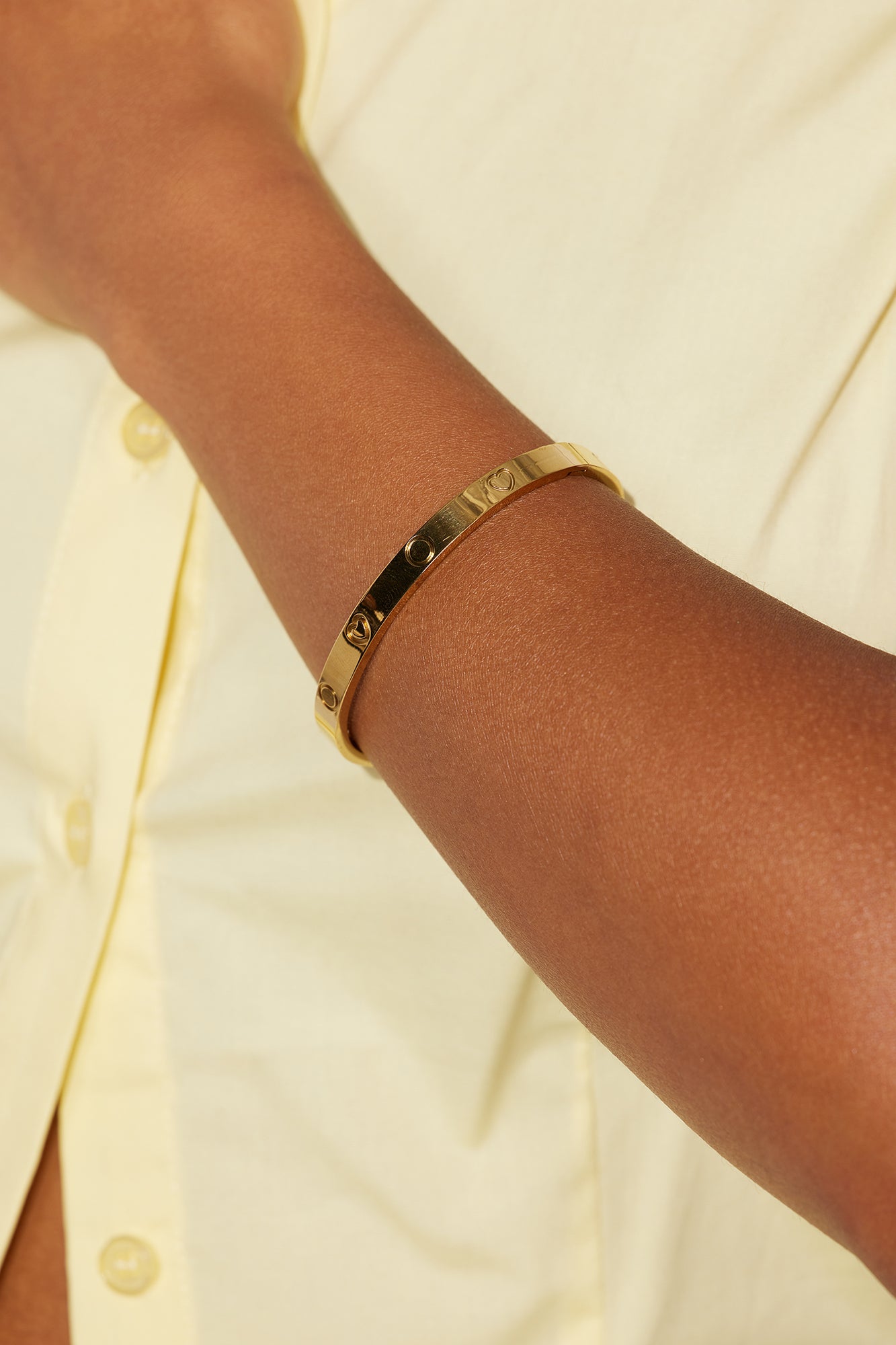 Screw You Heart Detail Bracelet - Gold