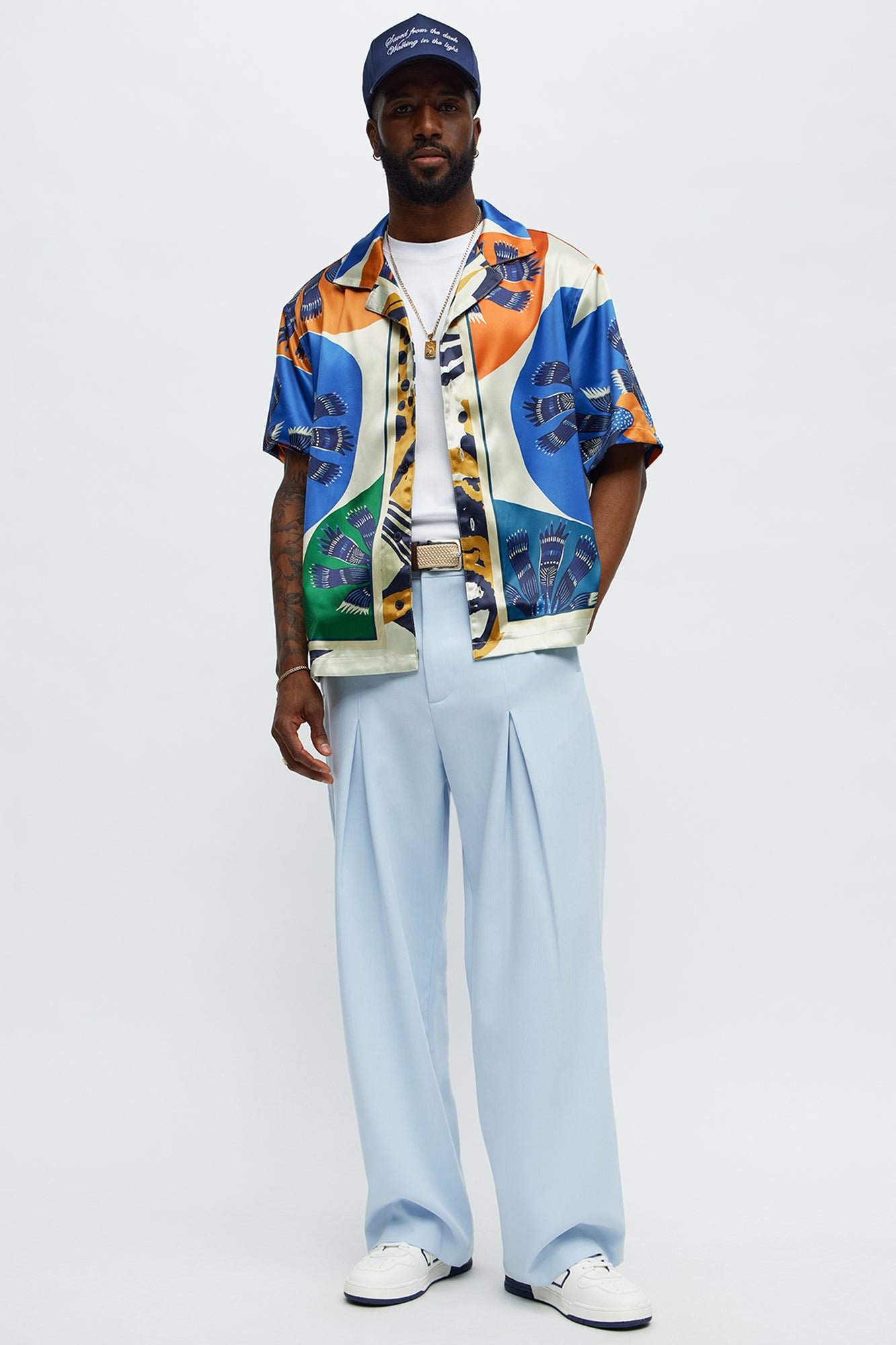 Relaxed Sea Vibe Cuban Collar Button Up Shirt - Multi Color